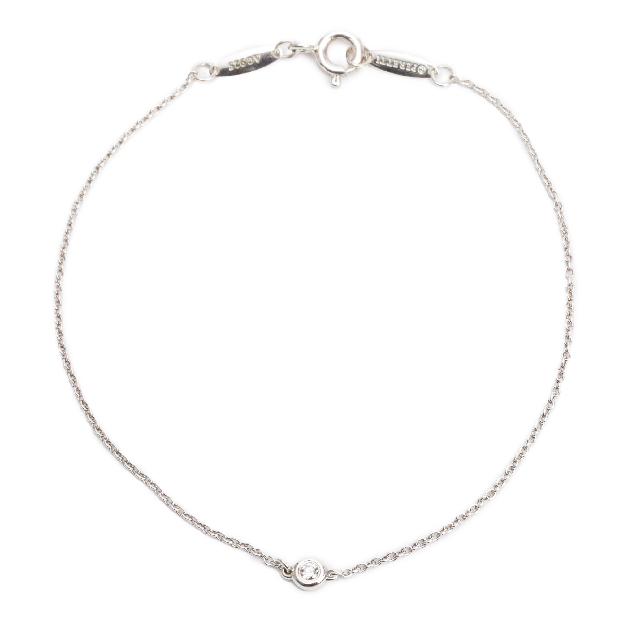Tiffany & Co. Elsa Peretti Sterling Silver Diamonds by the Yard Bracelet