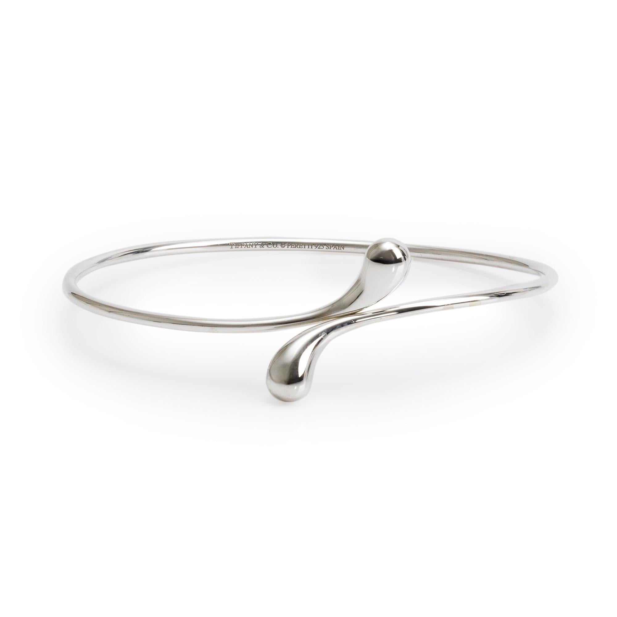 Tiffany & Co. Elsa Peretti Sterling Silver Elongated Teardrop Bangle