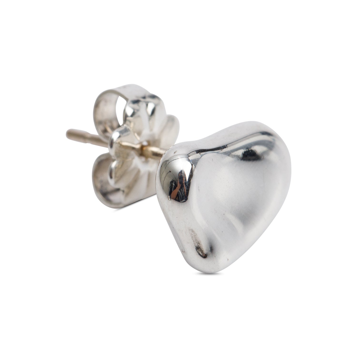 Tiffany & Co. Elsa Peretti Sterling Silver Mini Full Heart Stud Earrings, 10 MM