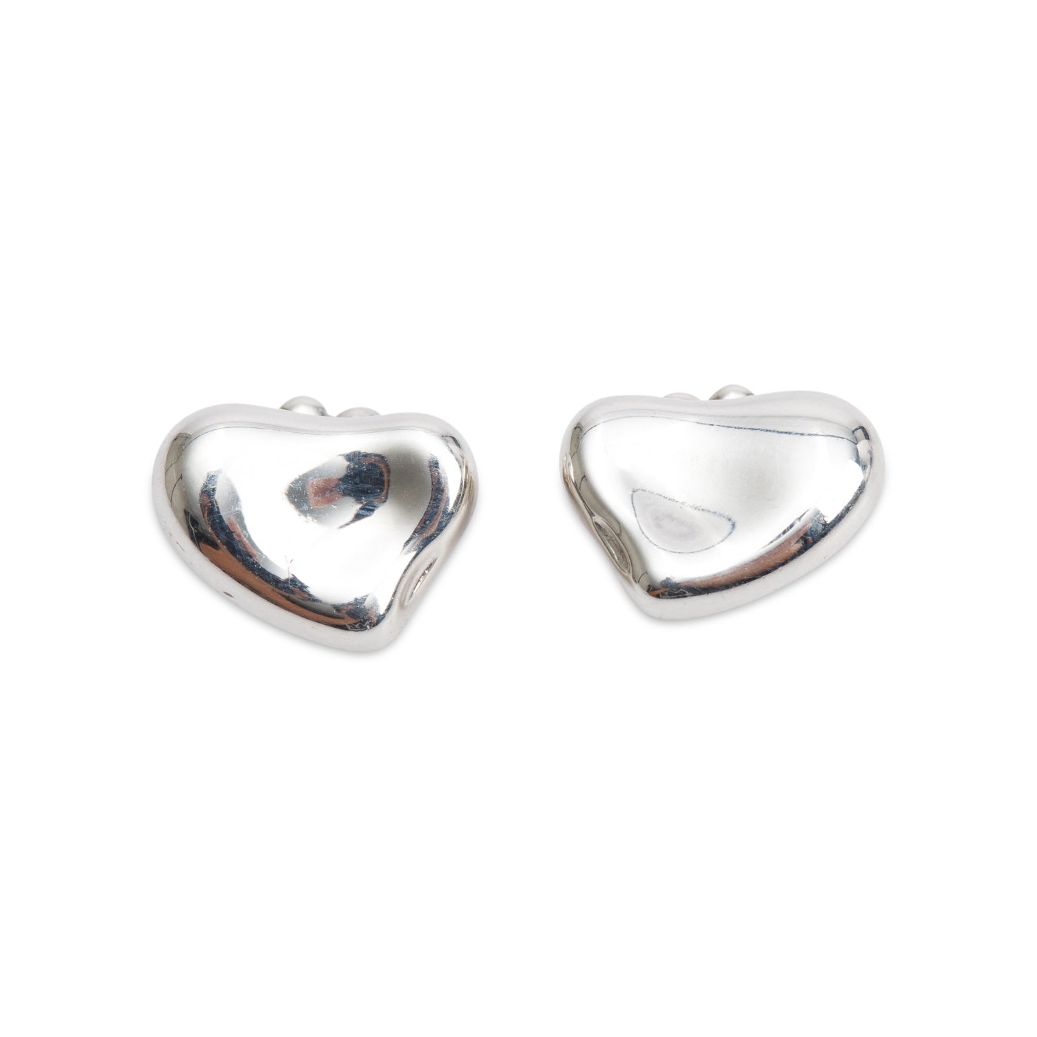 Tiffany & Co. Elsa Peretti Sterling Silver Mini Full Heart Stud Earrings, 10 MM