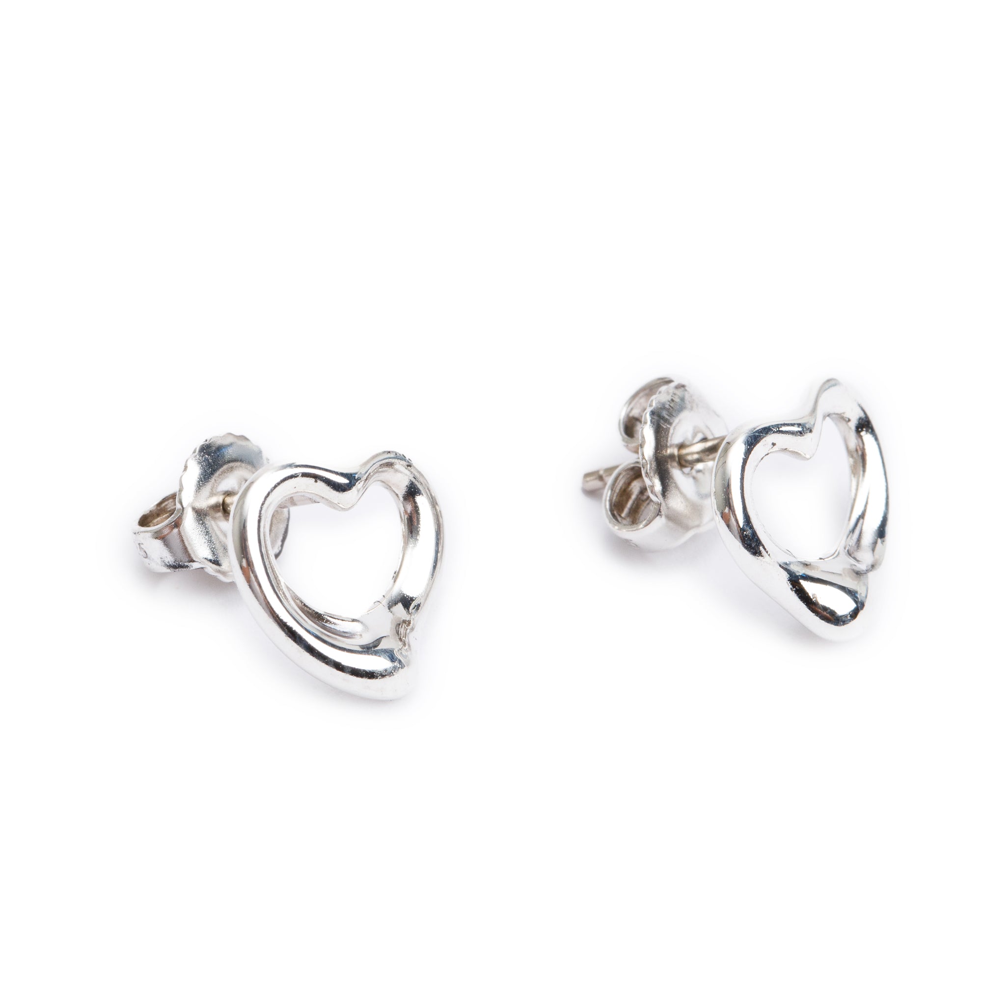 Tiffany & Co. Elsa Peretti Sterling Silver Open Heart Earrings, 11 MM