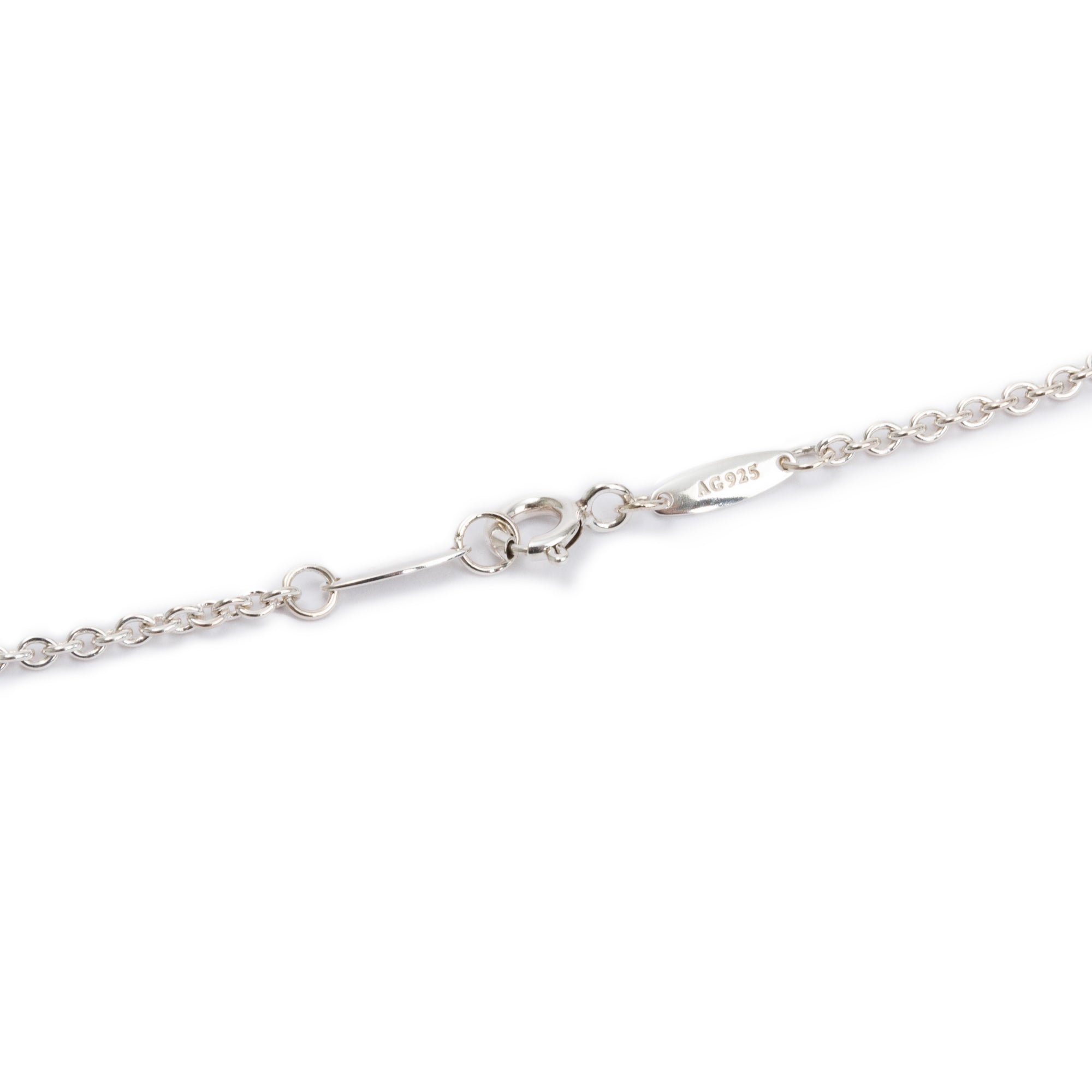 Tiffany & Co. Elsa Peretti Sterling Silver Open Heart Pearl Lariat Necklace