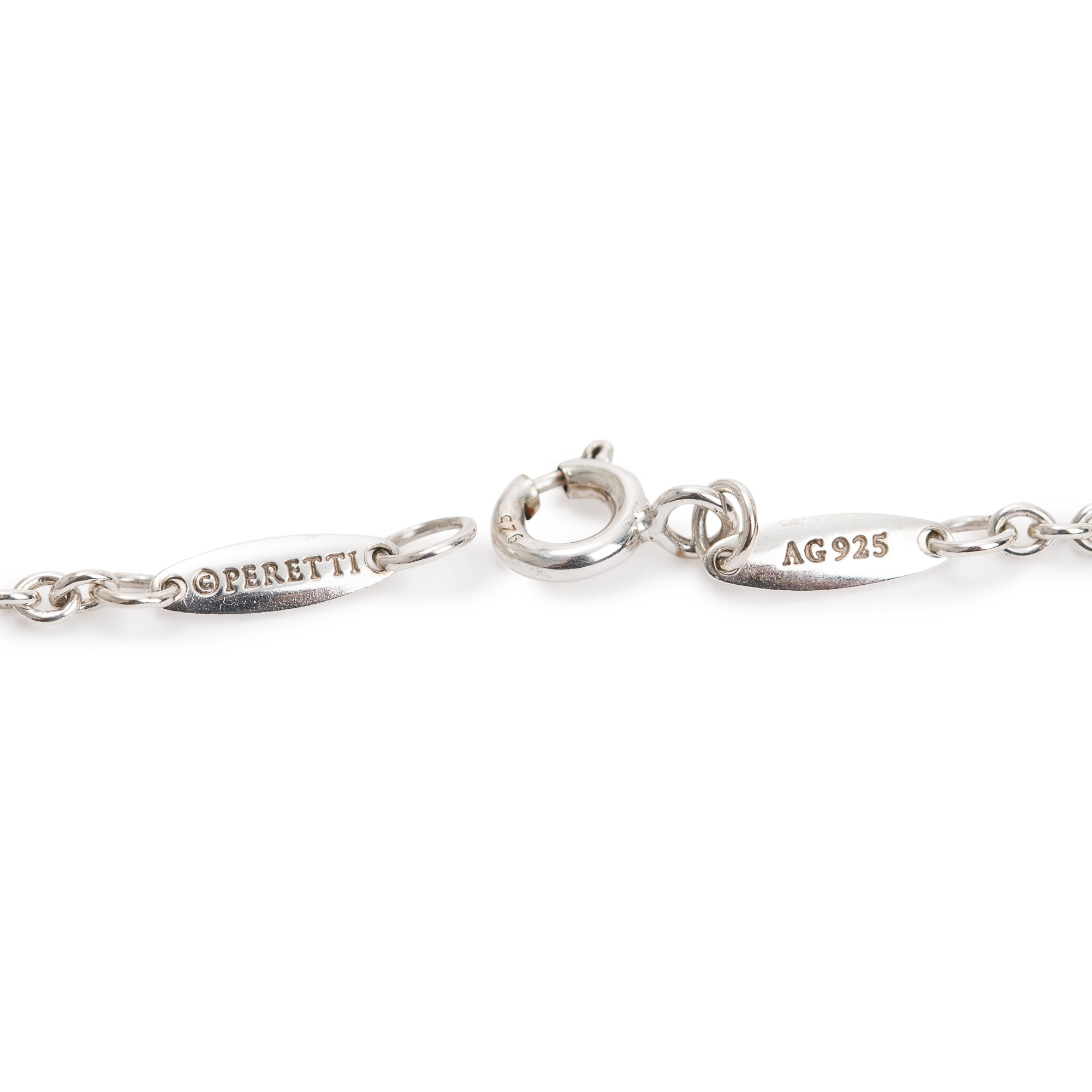 Tiffany & Co. Elsa Peretti Sterling Silver Open Heart Pearl Lariat Necklace, 9-9.5 mm