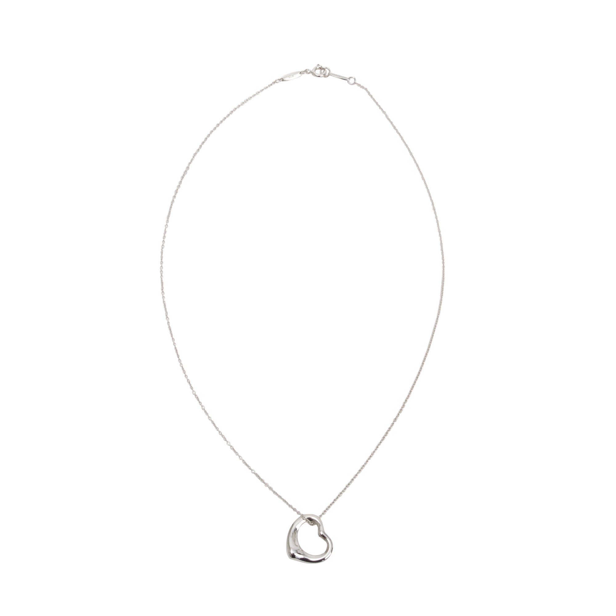 Tiffany & Co. Elsa Peretti Sterling Silver Open Heart Pendant Necklace, 16 MM