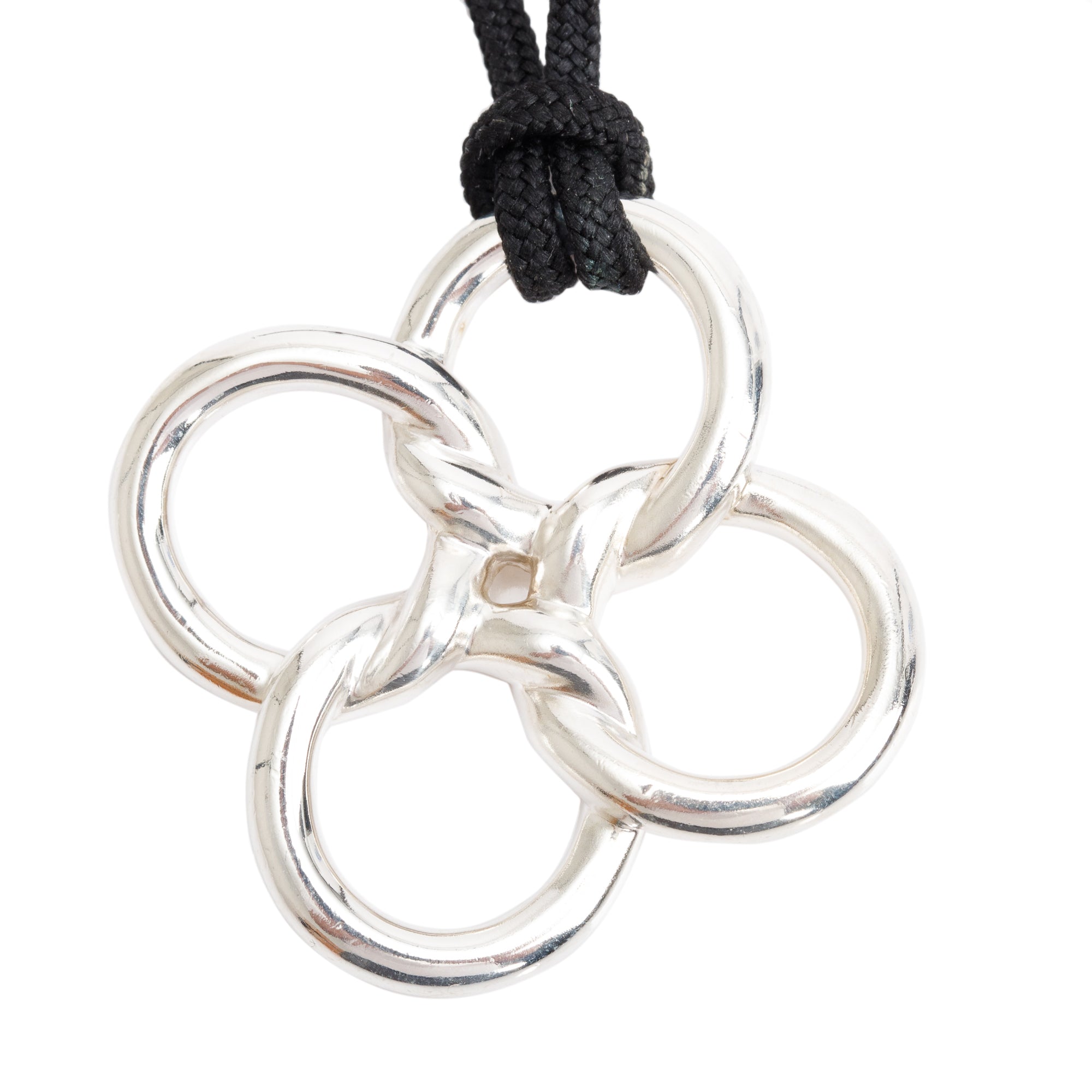 Tiffany & Co. Elsa Peretti Sterling Silver Quadrifoglio Pendant Cord Necklace