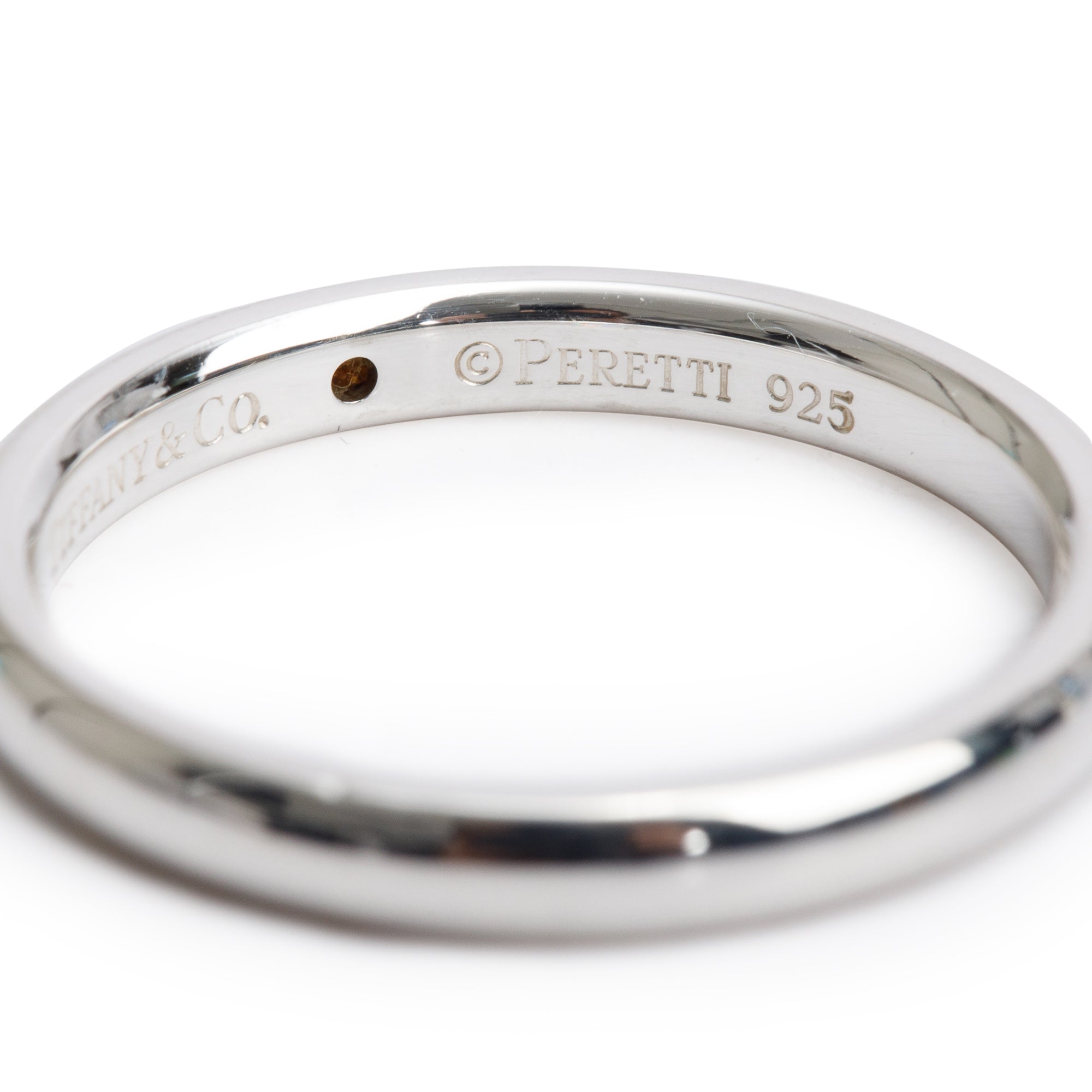 Tiffany & Co. Elsa Peretti Sterling Silver Sapphire Stacking Band Ring, Size 8