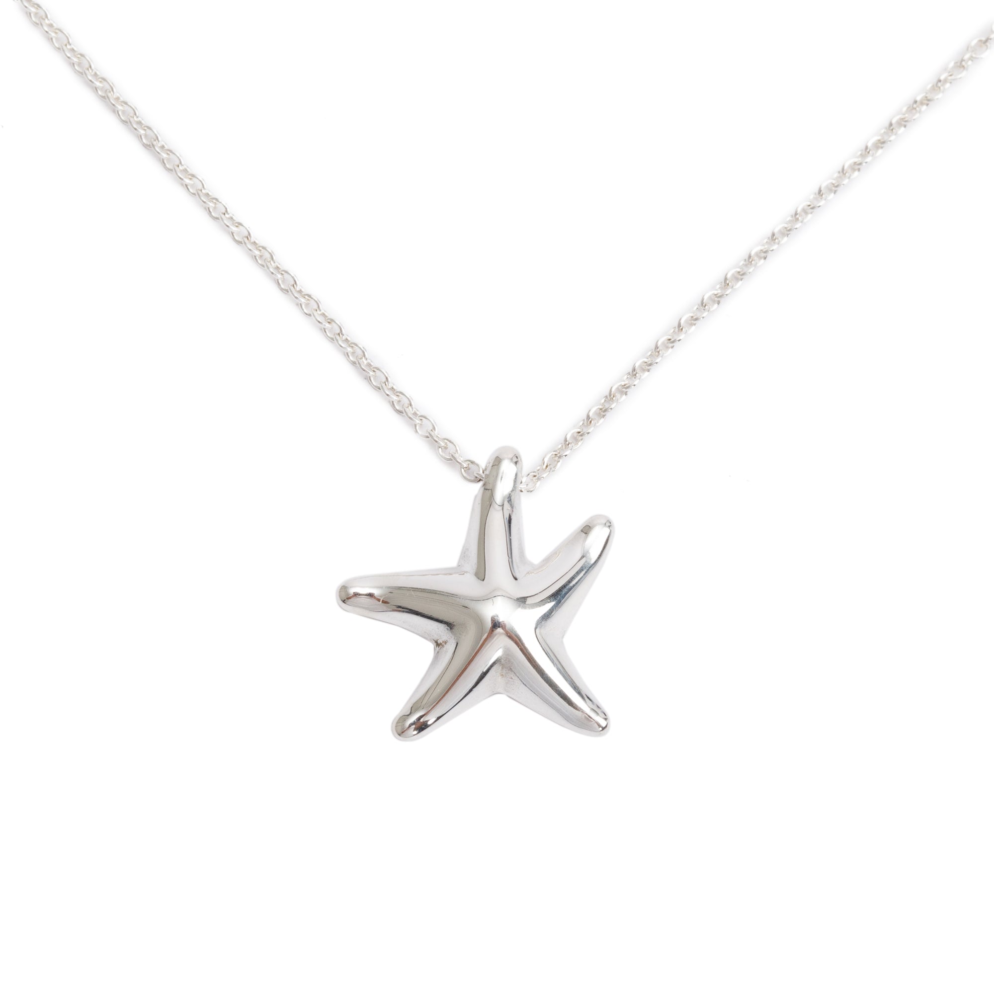 Tiffany & Co. Elsa Peretti Sterling Silver Starfish Pendant Necklace