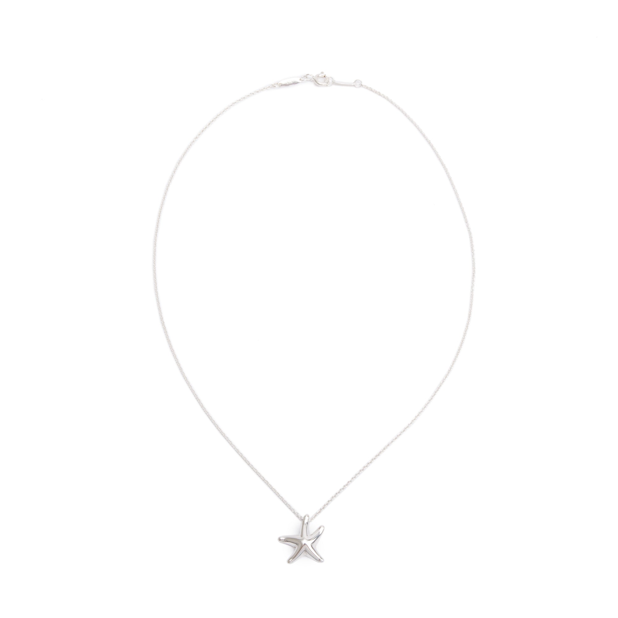 Tiffany & Co. Elsa Peretti Sterling Silver Starfish Pendant Necklace