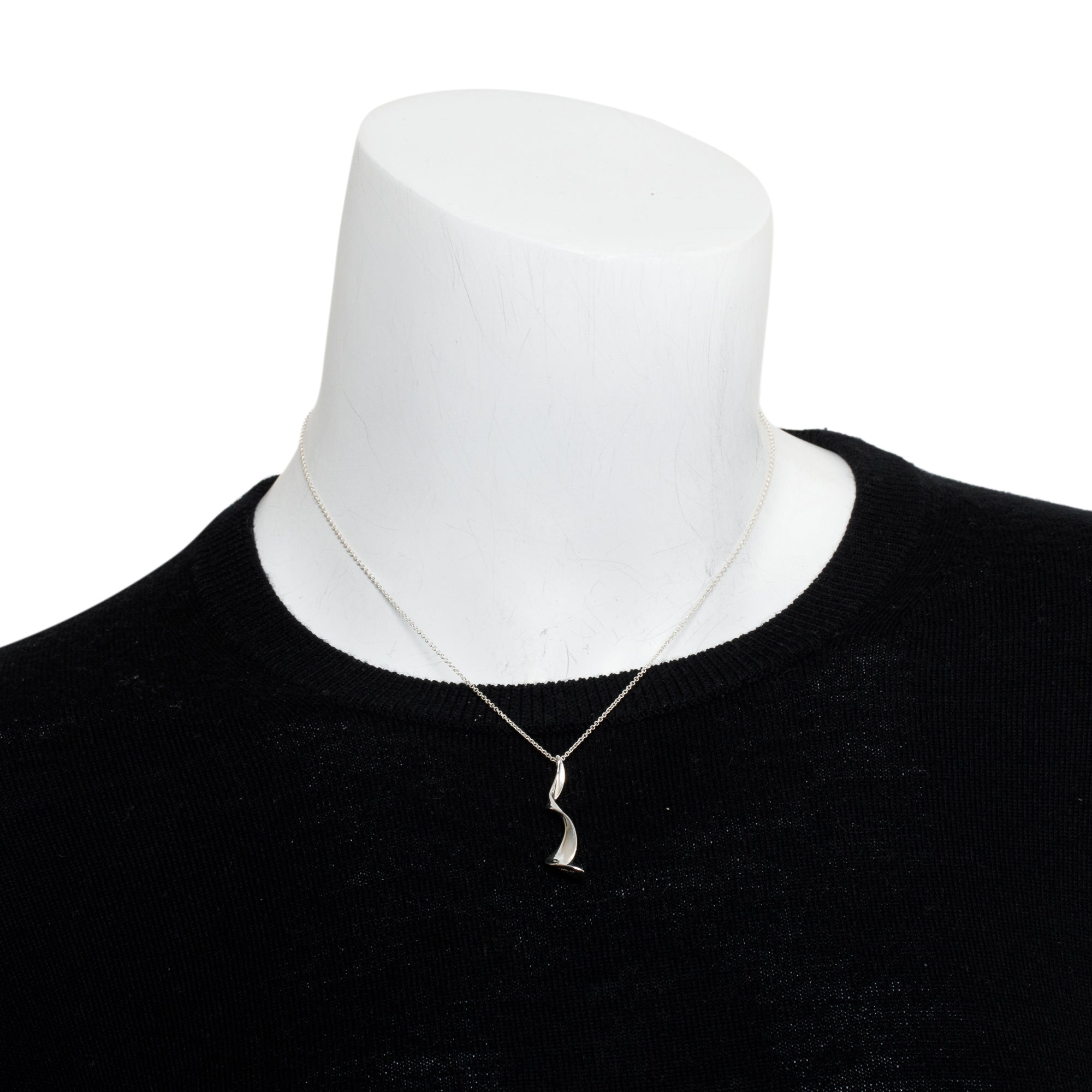 Tiffany & Co. Frank Gehry Sterling Silver Small Orchid Twist Pendant Necklace