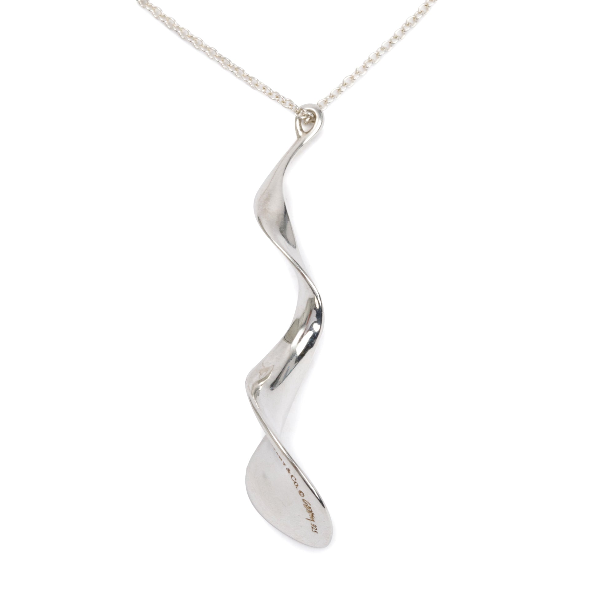 Tiffany & Co. Frank Gehry Sterling Silver Small Orchid Twist Pendant Necklace