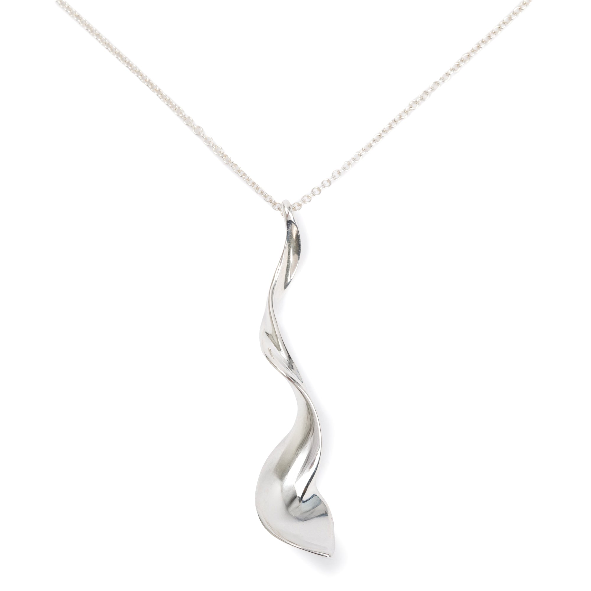 Tiffany & Co. Frank Gehry Sterling Silver Small Orchid Twist Pendant Necklace