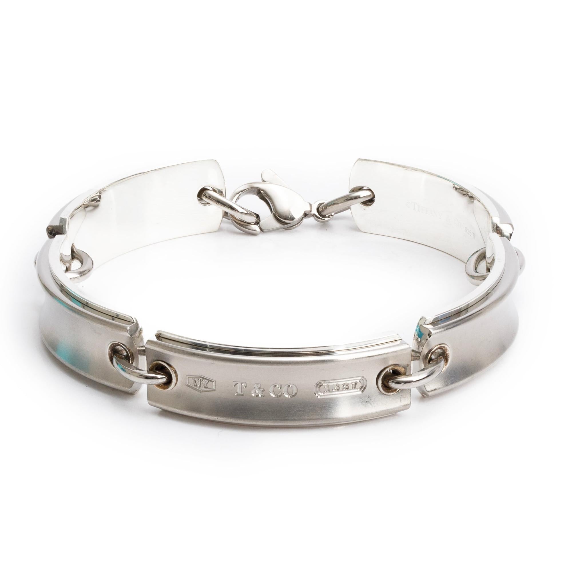 Tiffany & Co. Grey Titanium & Sterling Silver 1837 Link Bracelet
