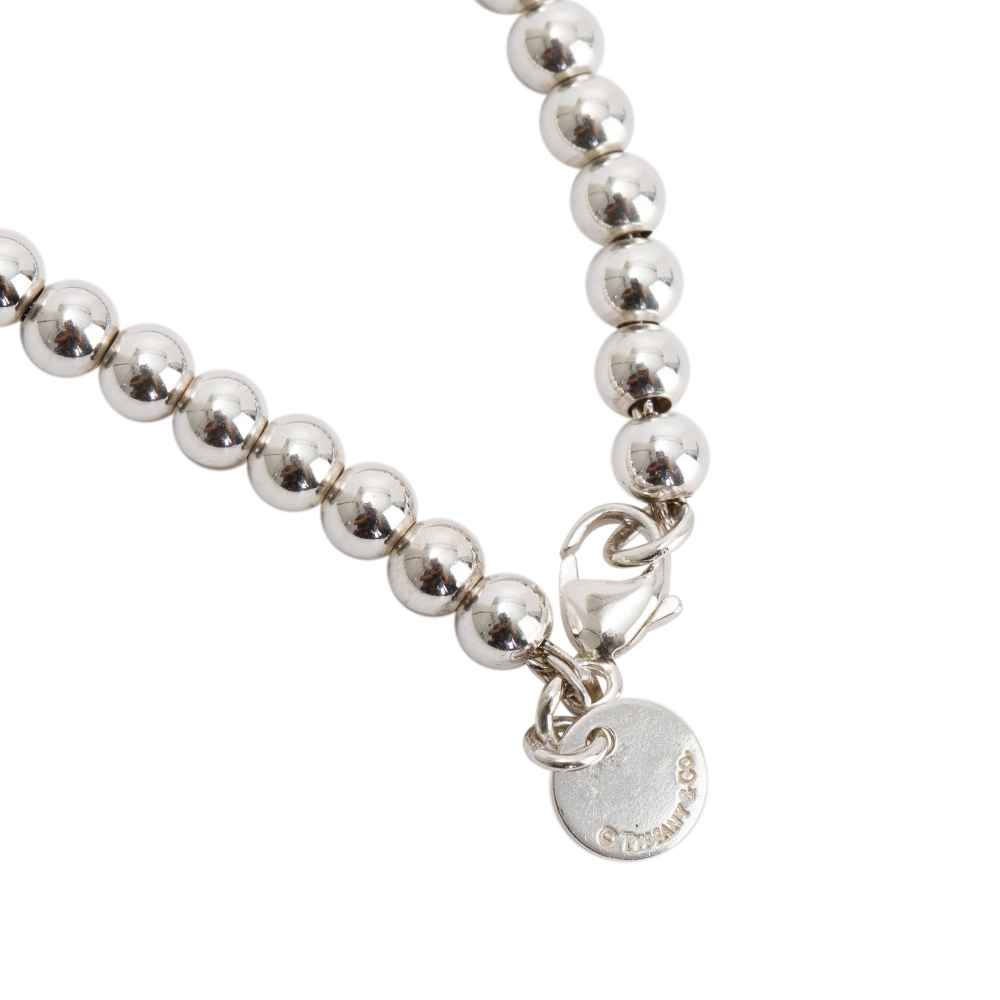 Tiffany & Co. "I Love You" Mini Round Tag 4 MM Bead Bracelet