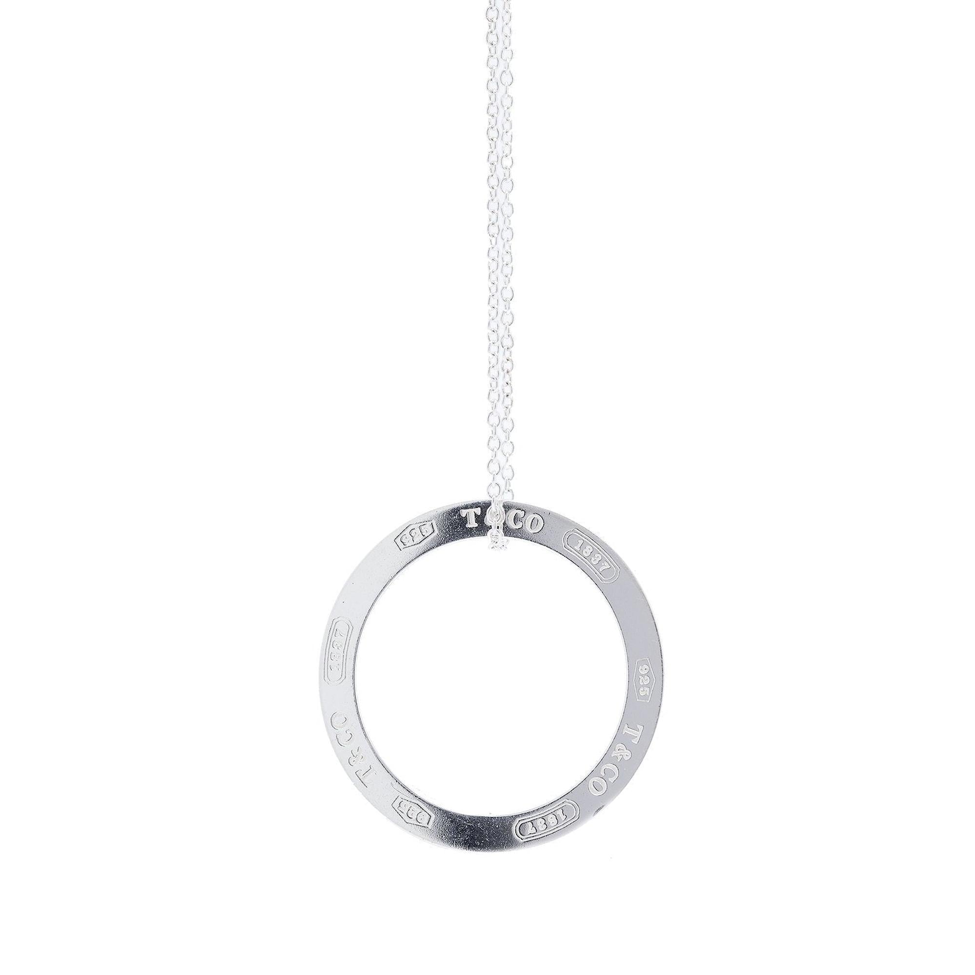 Tiffany & Co. Large 1837 Circle Pendant Necklace