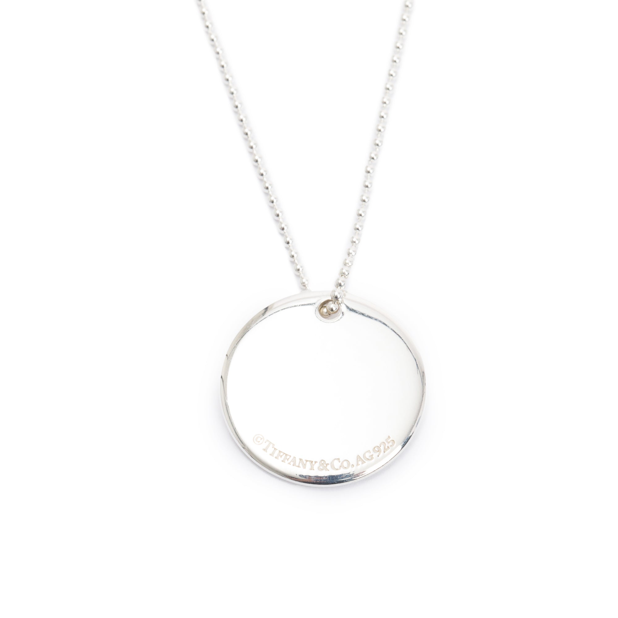 Tiffany & Co. Notes Letter 'S' Large Disc Charm Pendant Necklace