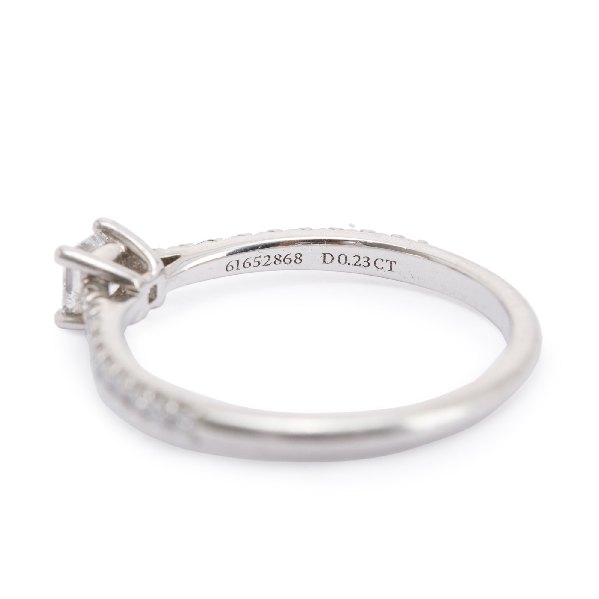 Tiffany & Co. Novo 0.23 ct. Princess Cut Diamond Engagement Ring w/ Diamond Certificate