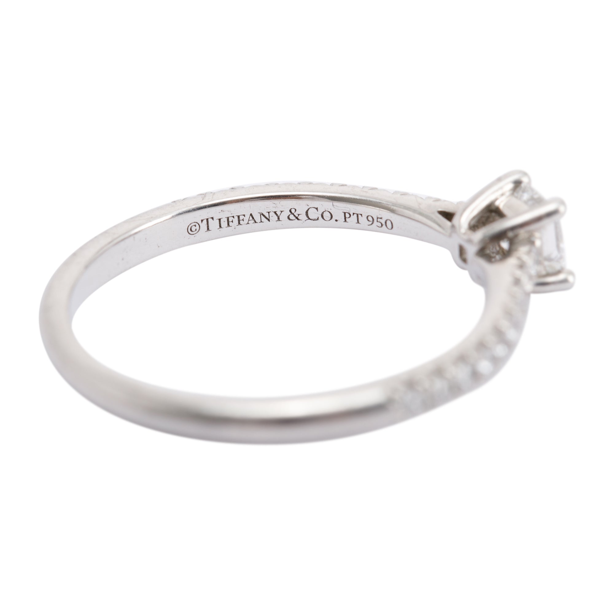 Tiffany & Co. Novo 0.23 ct. Princess Cut Diamond Engagement Ring w/ Diamond Certificate