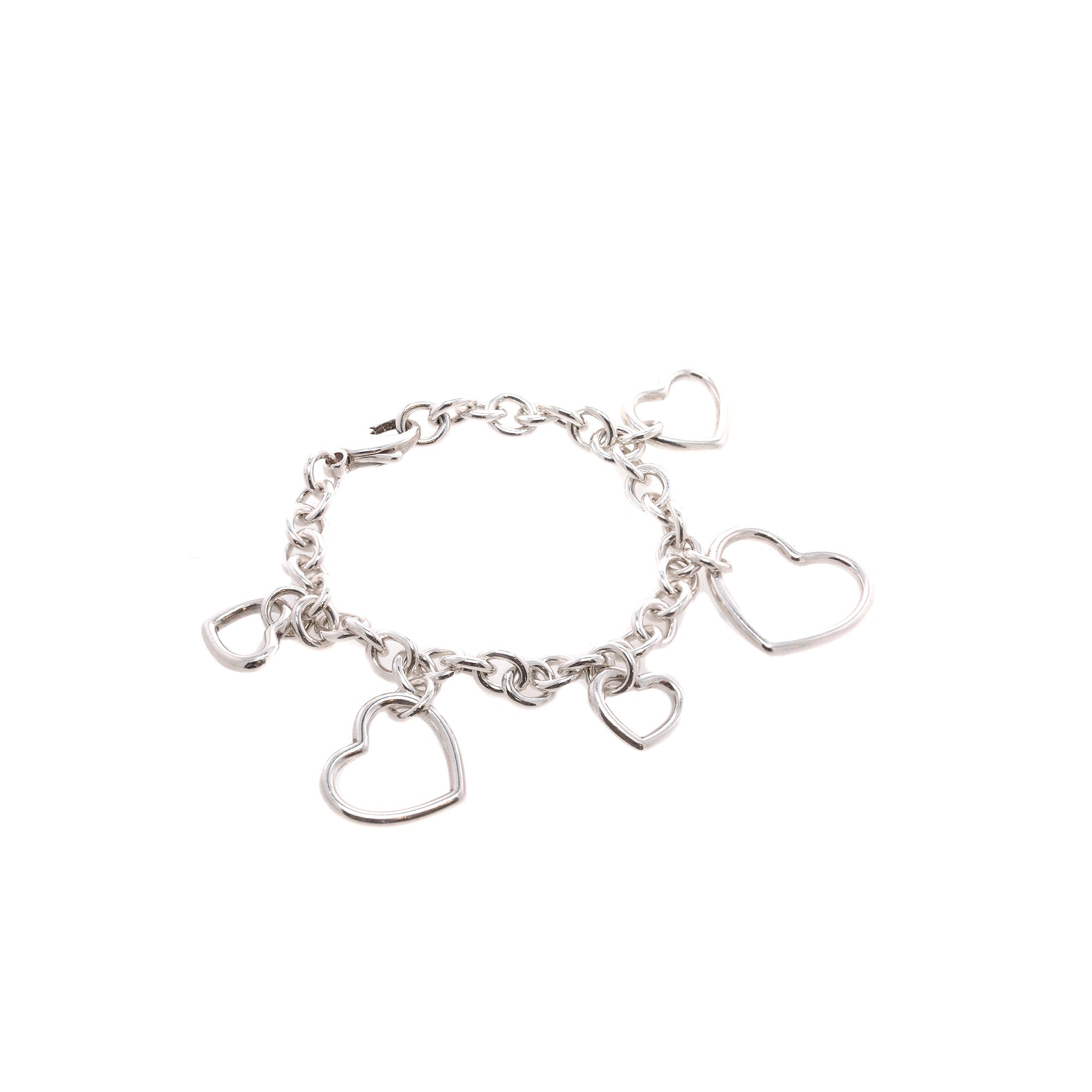 Tiffany & Co. Open Heart Charm Bracelet