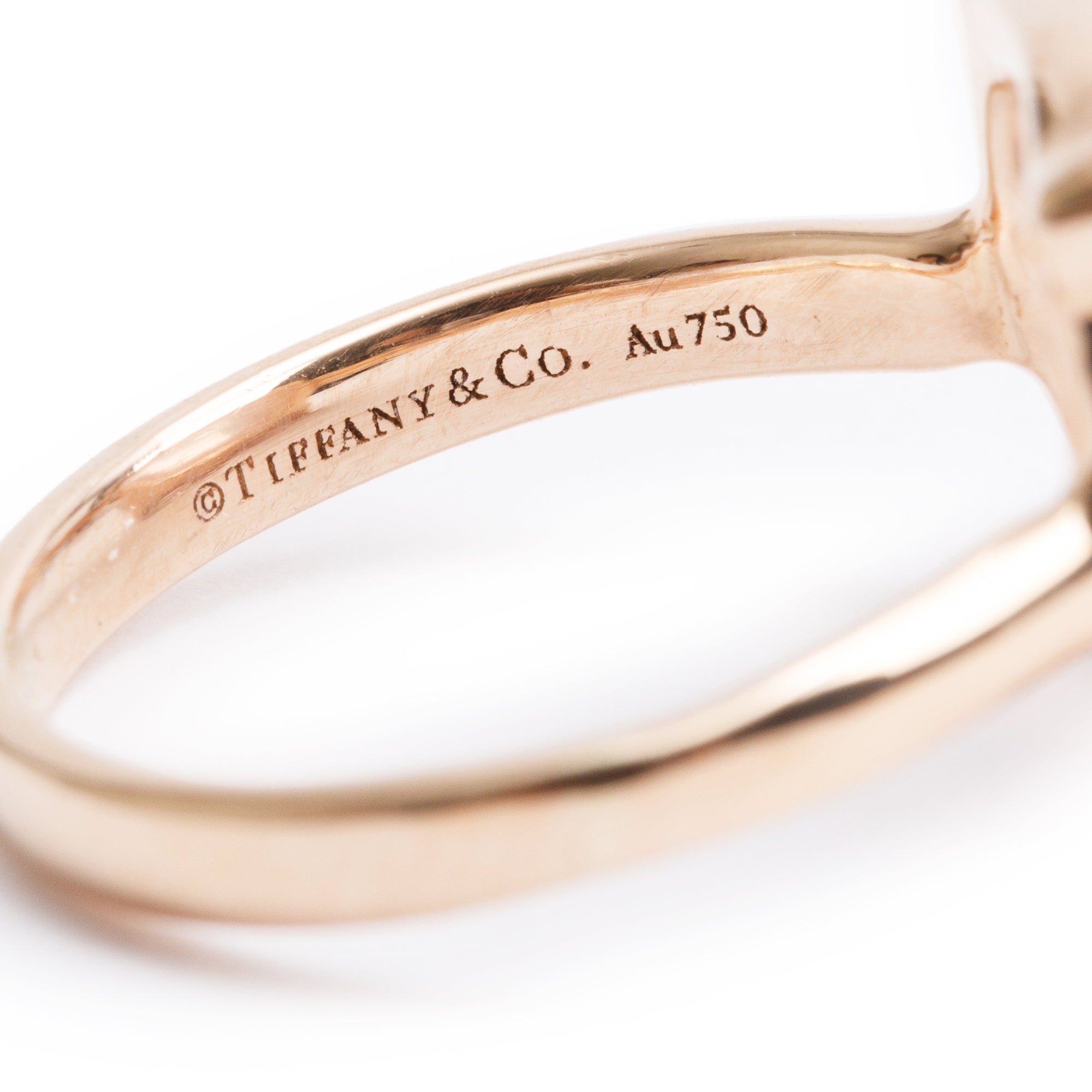 Tiffany & Co. Paloma Picasso 18k Rose Gold Rose Quartz Sugar Stacks Ring, Size 6