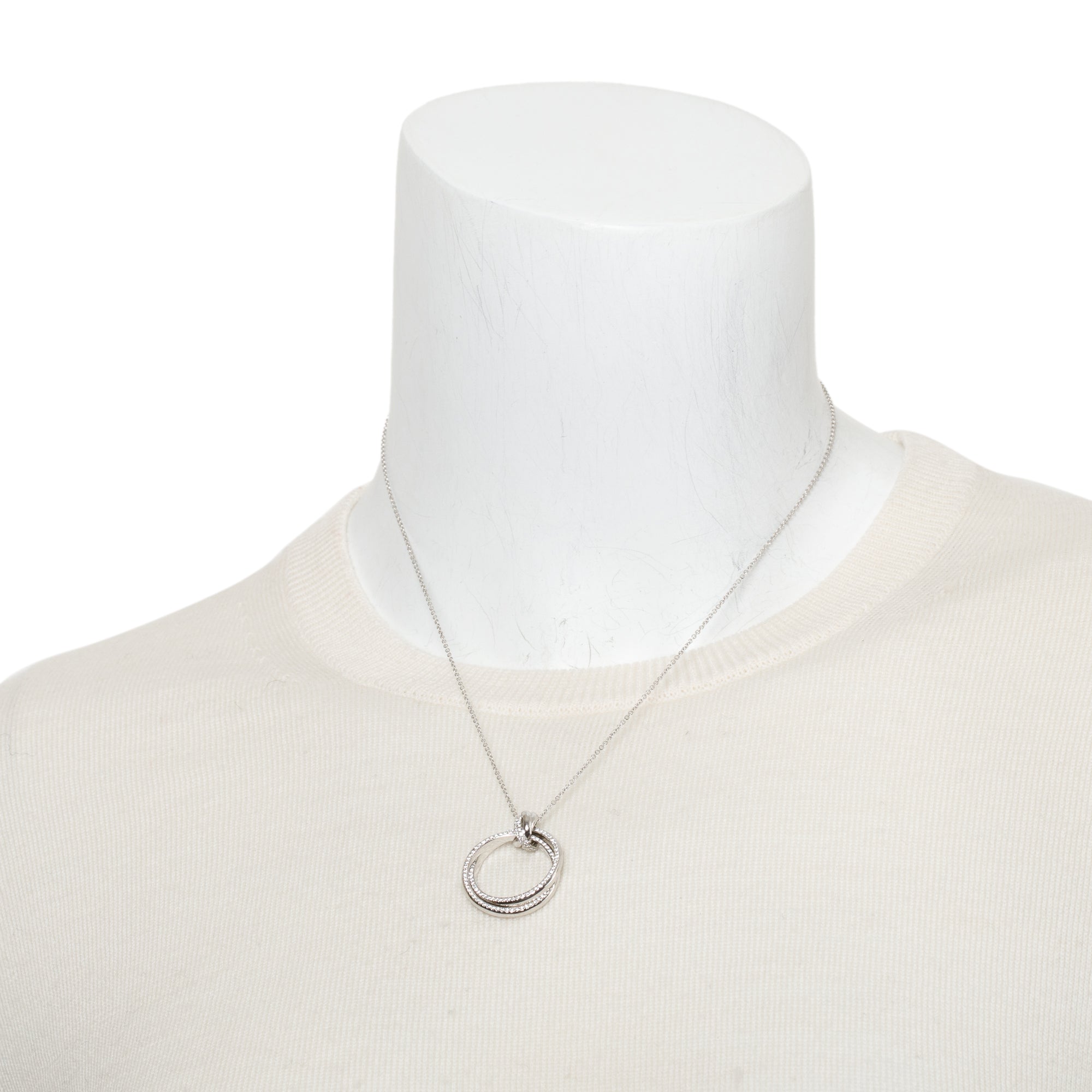 Tiffany & Co. Paloma Picasso 18k White Gold Diamond Melody Circle Pendant Necklace w/ Box