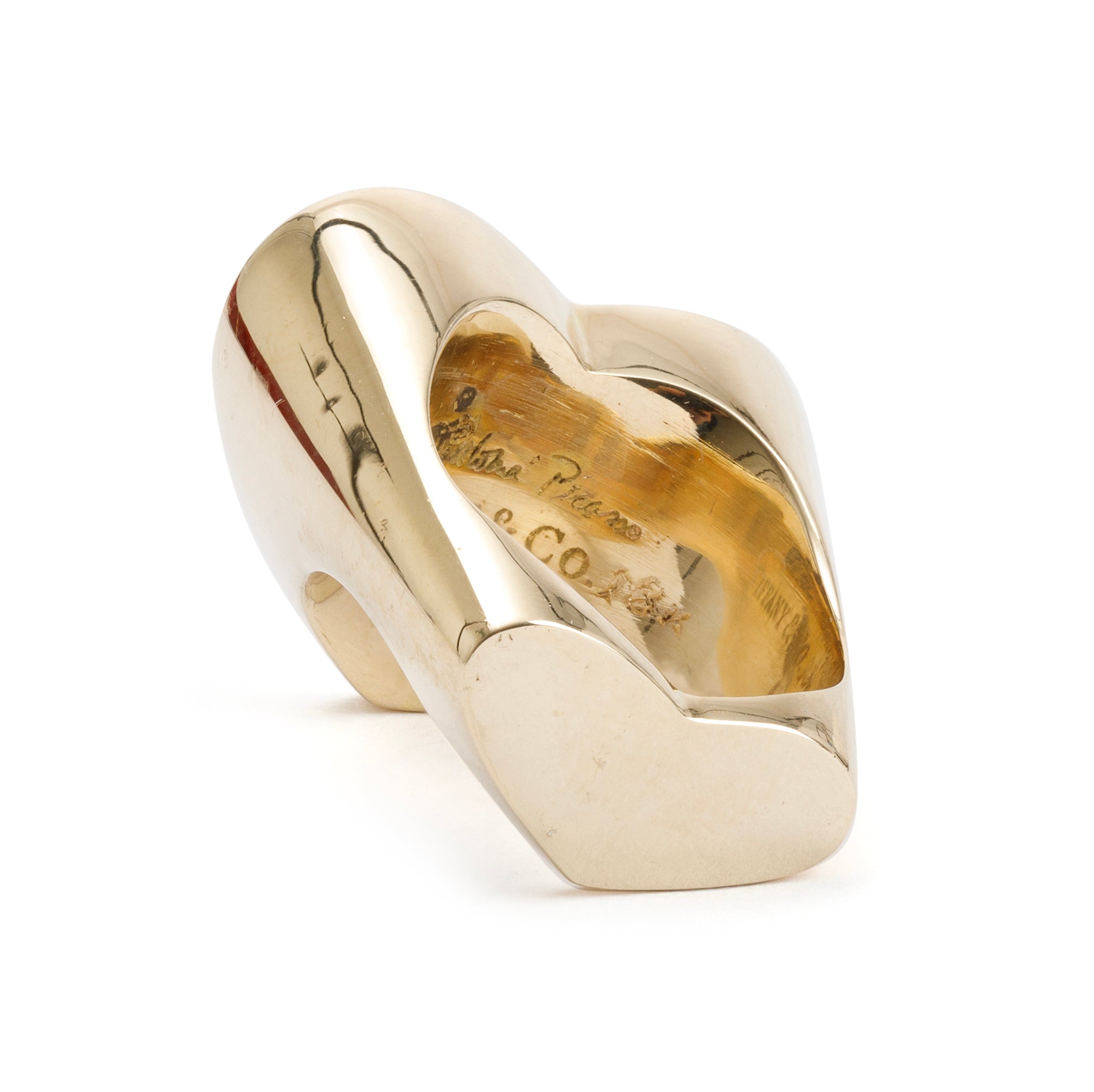 Tiffany & Co. Paloma Picasso 18k Yellow Gold Double Modern Heart Ring, Size 6