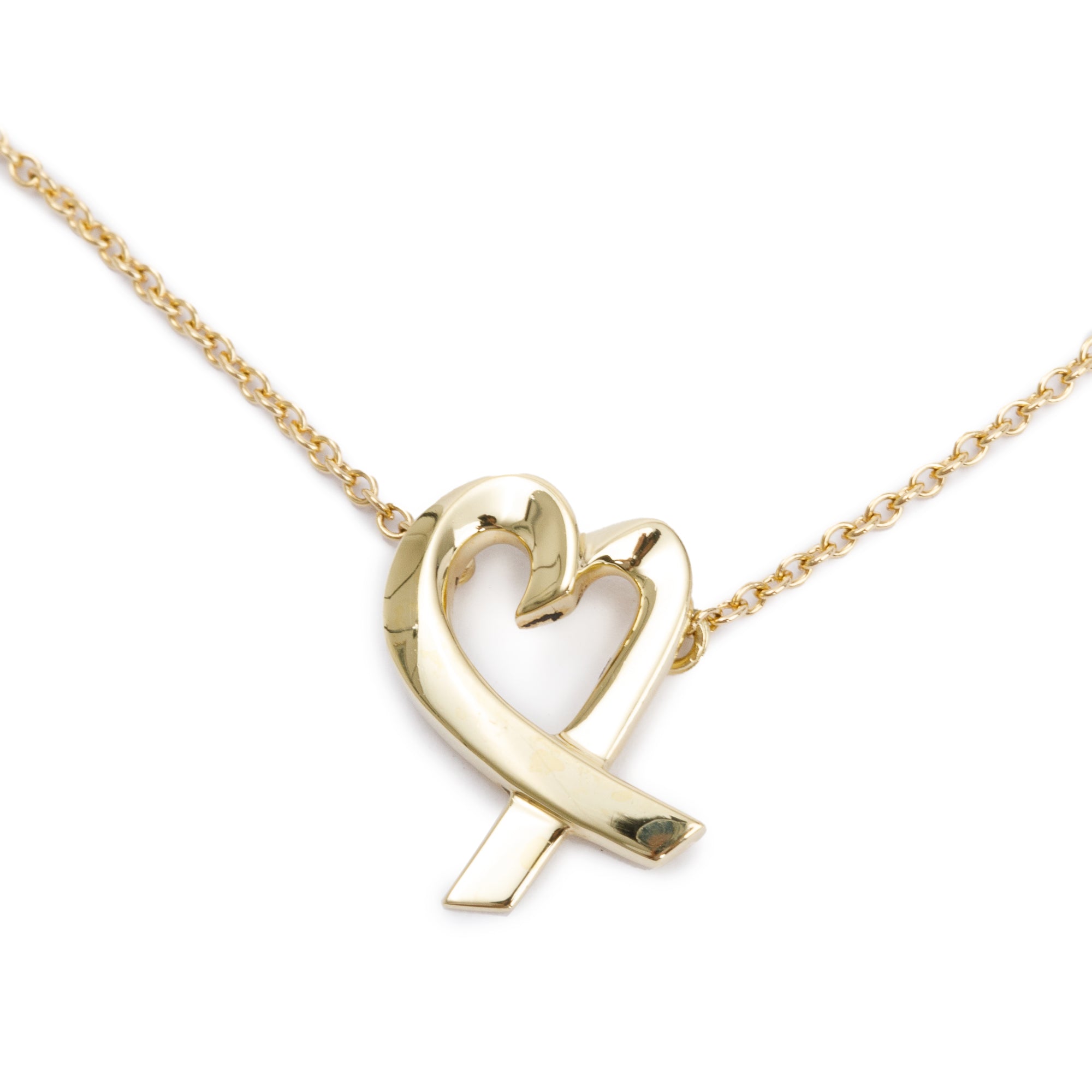 Tiffany & Co. Paloma Picasso 18k Yellow Gold Mini Loving Heart Pendant Necklace