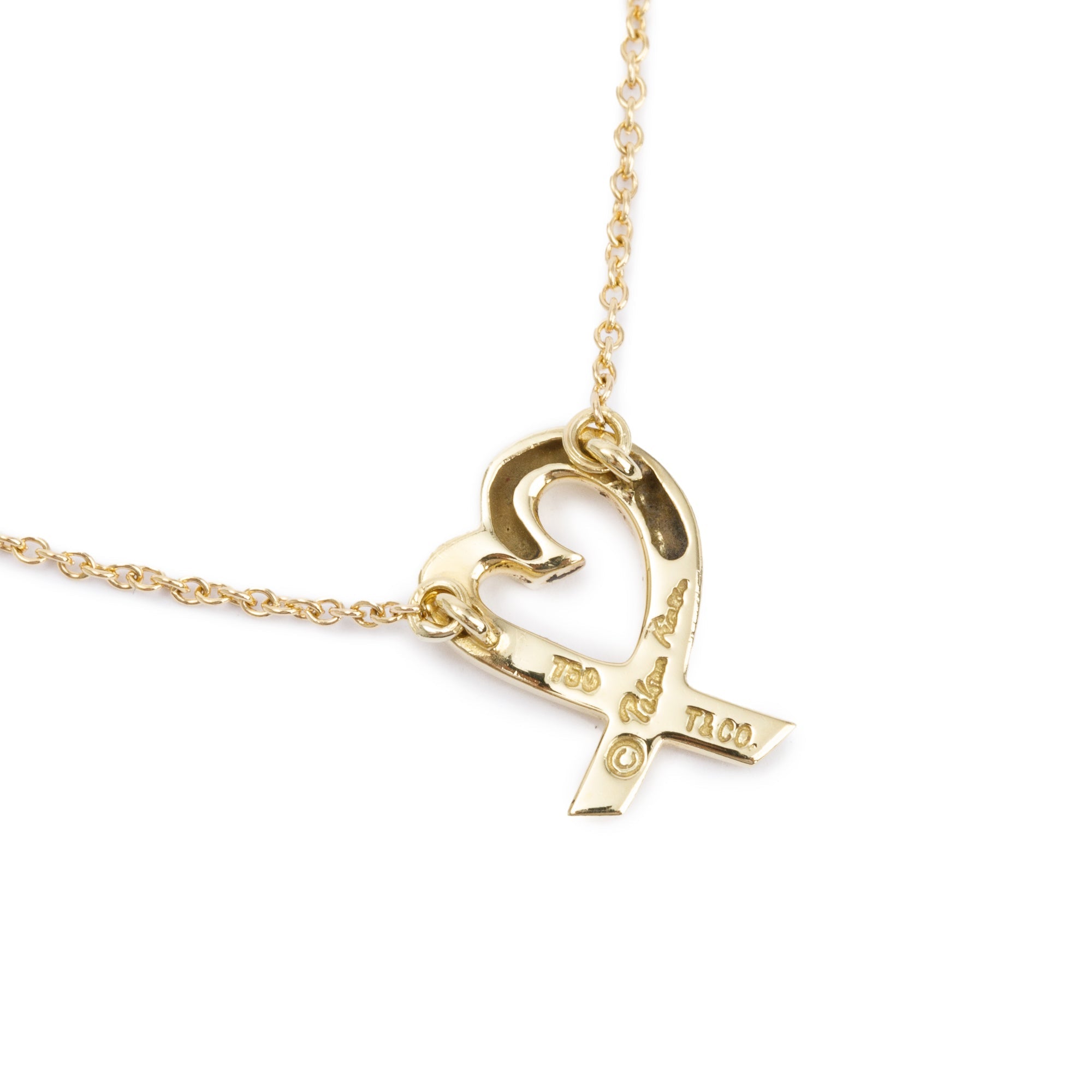 Tiffany & Co. Paloma Picasso 18k Yellow Gold Mini Loving Heart Pendant Necklace