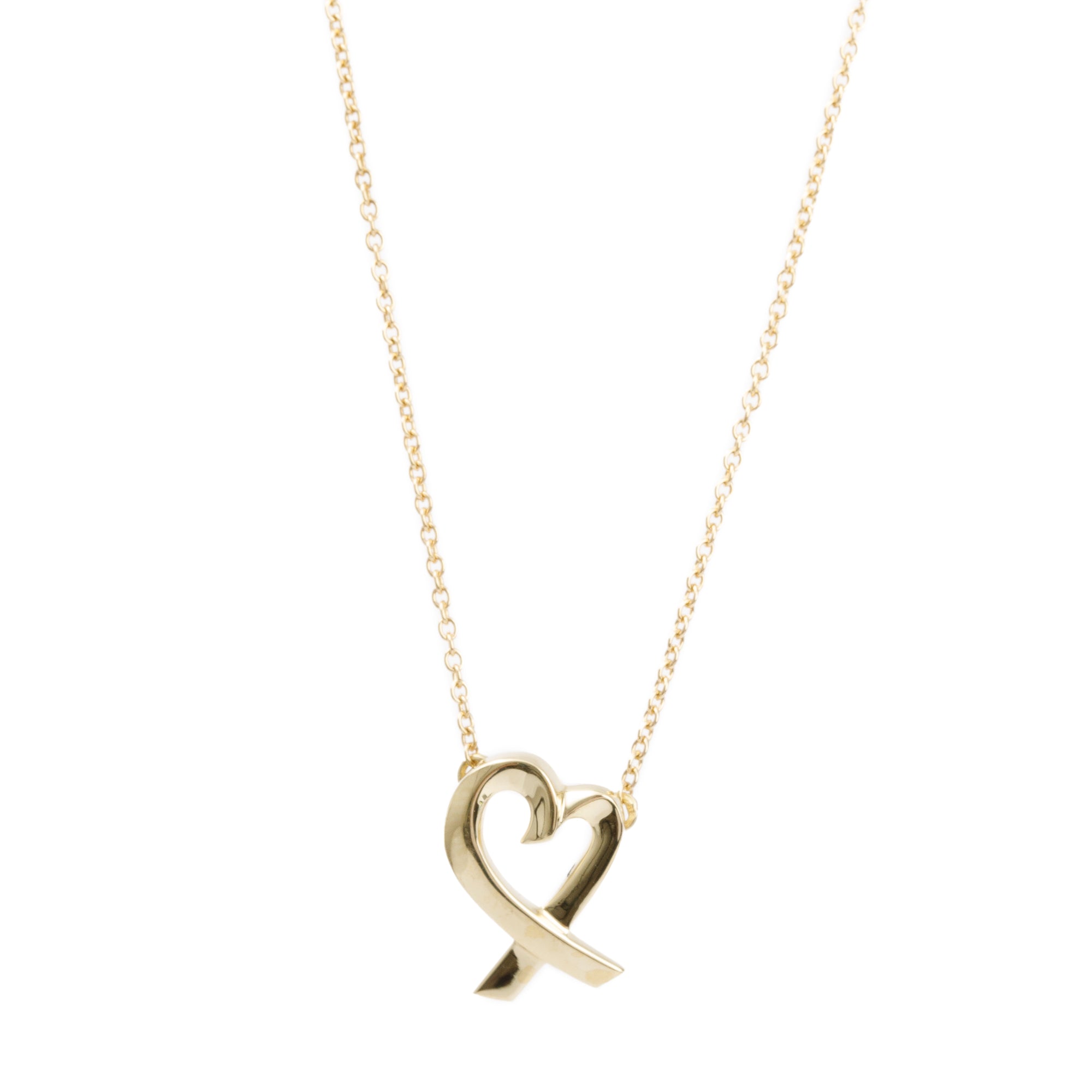 Tiffany & Co. Paloma Picasso 18k Yellow Gold Mini Loving Heart Pendant Necklace
