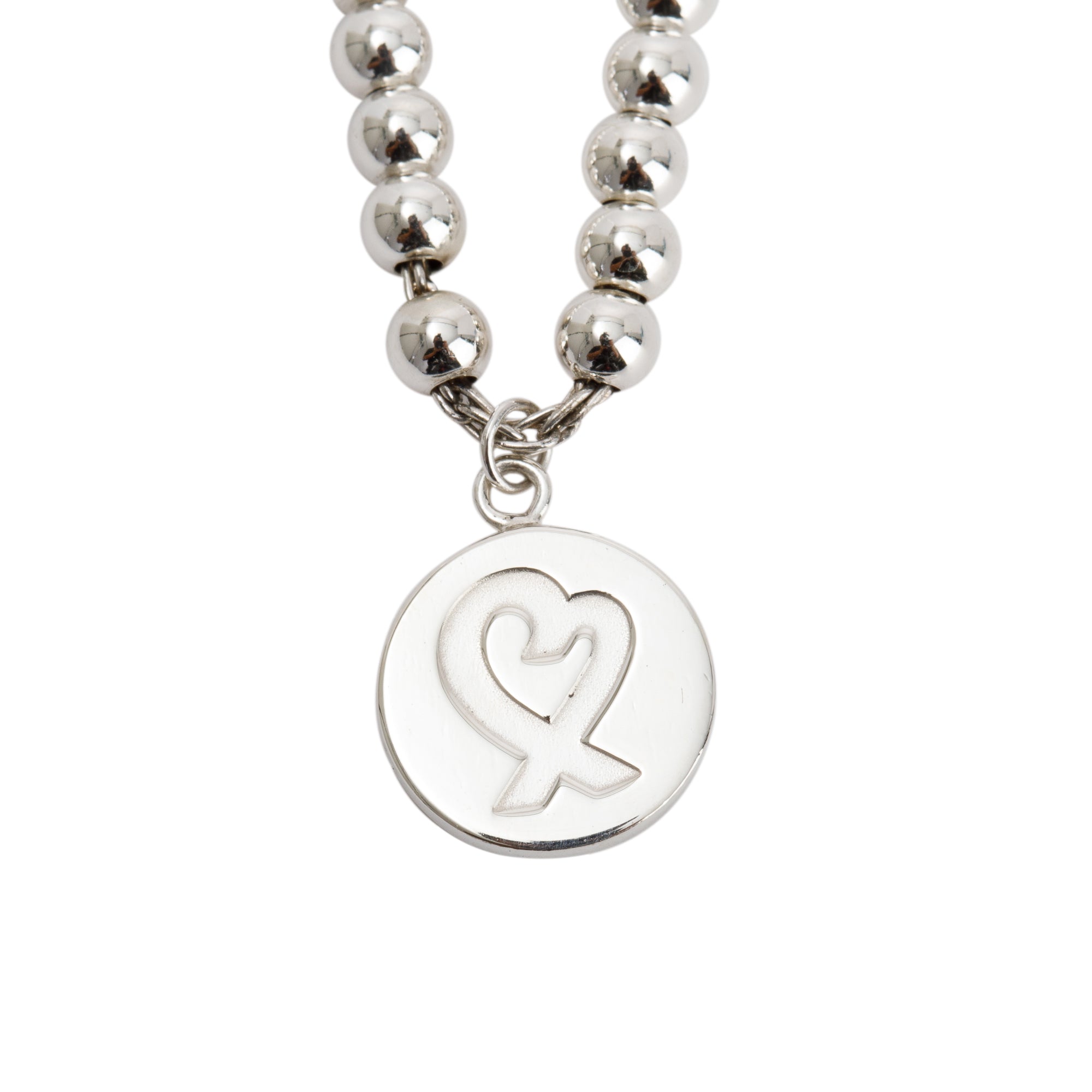 Tiffany & Co. Paloma Picasso Loving Heart Charm 4 MM Bead Bracelet