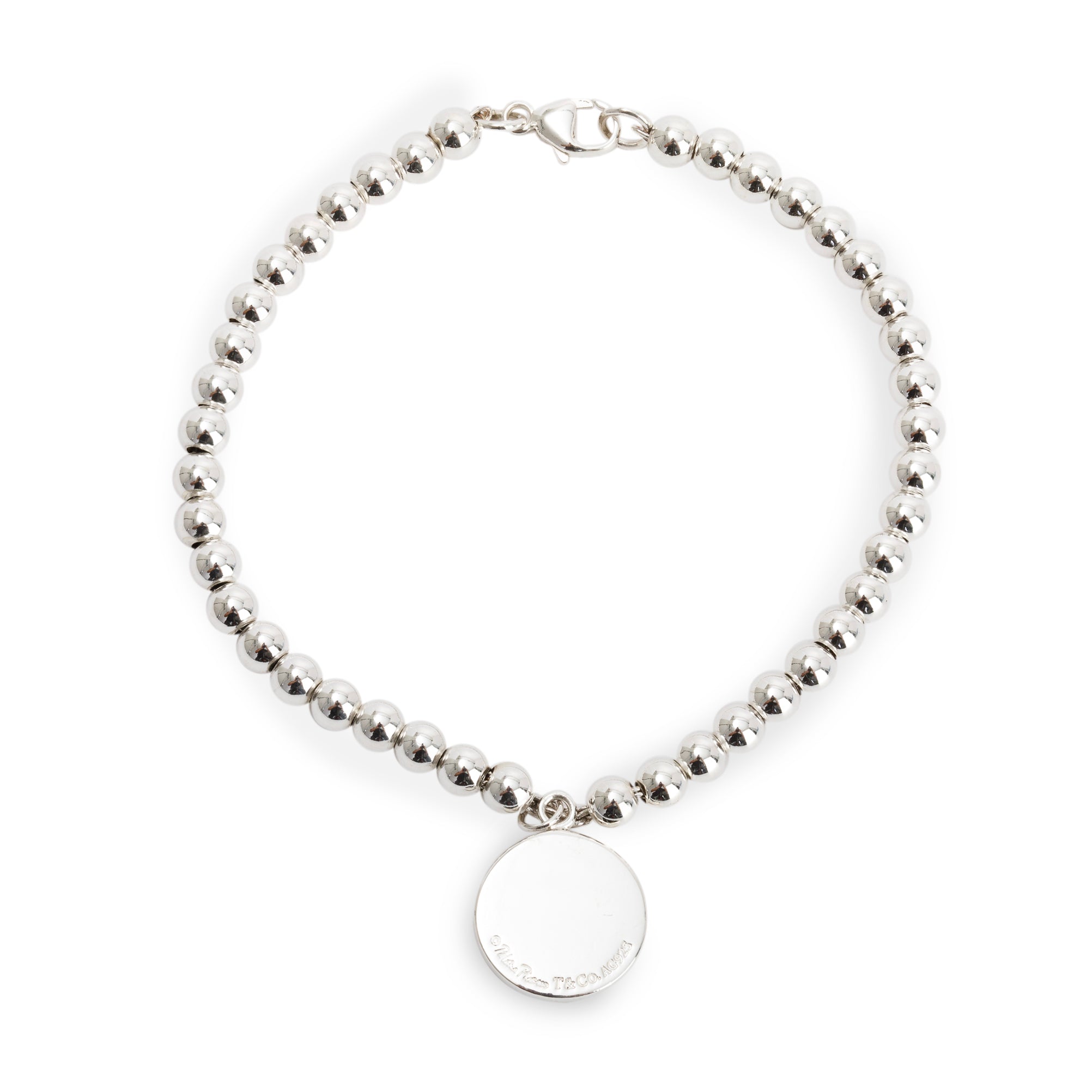 Tiffany & Co. Paloma Picasso Loving Heart Charm 4 MM Bead Bracelet