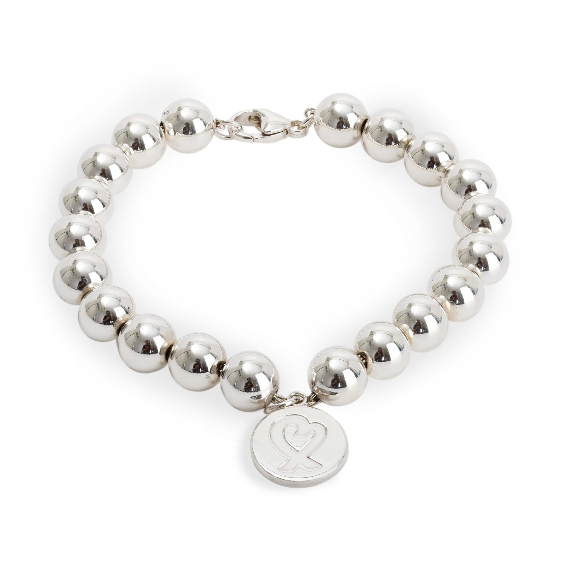 Tiffany & Co. Paloma Picasso Loving Heart Charm 8 MM Bead Bracelet