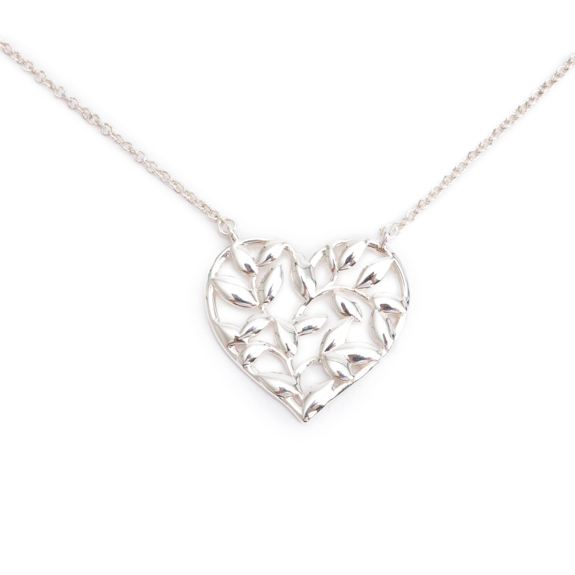 Tiffany & Co. Paloma Picasso Olive Leaf Heart Pendant Necklace