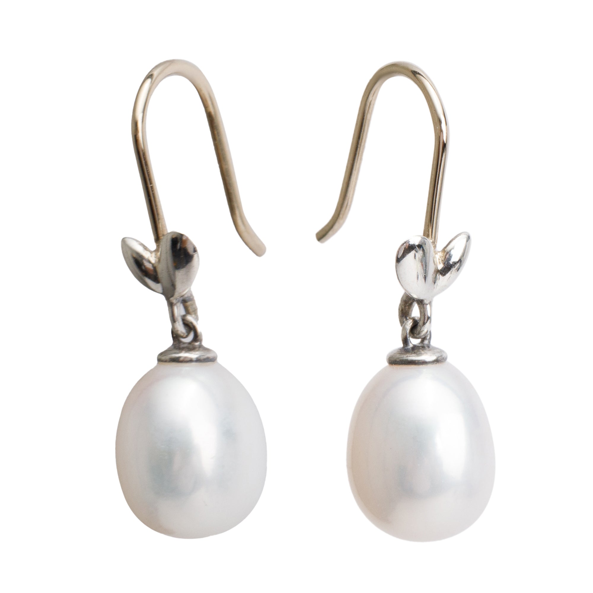 Tiffany & Co. Paloma Picasso Olive Leaf Pearl Drop Earrings