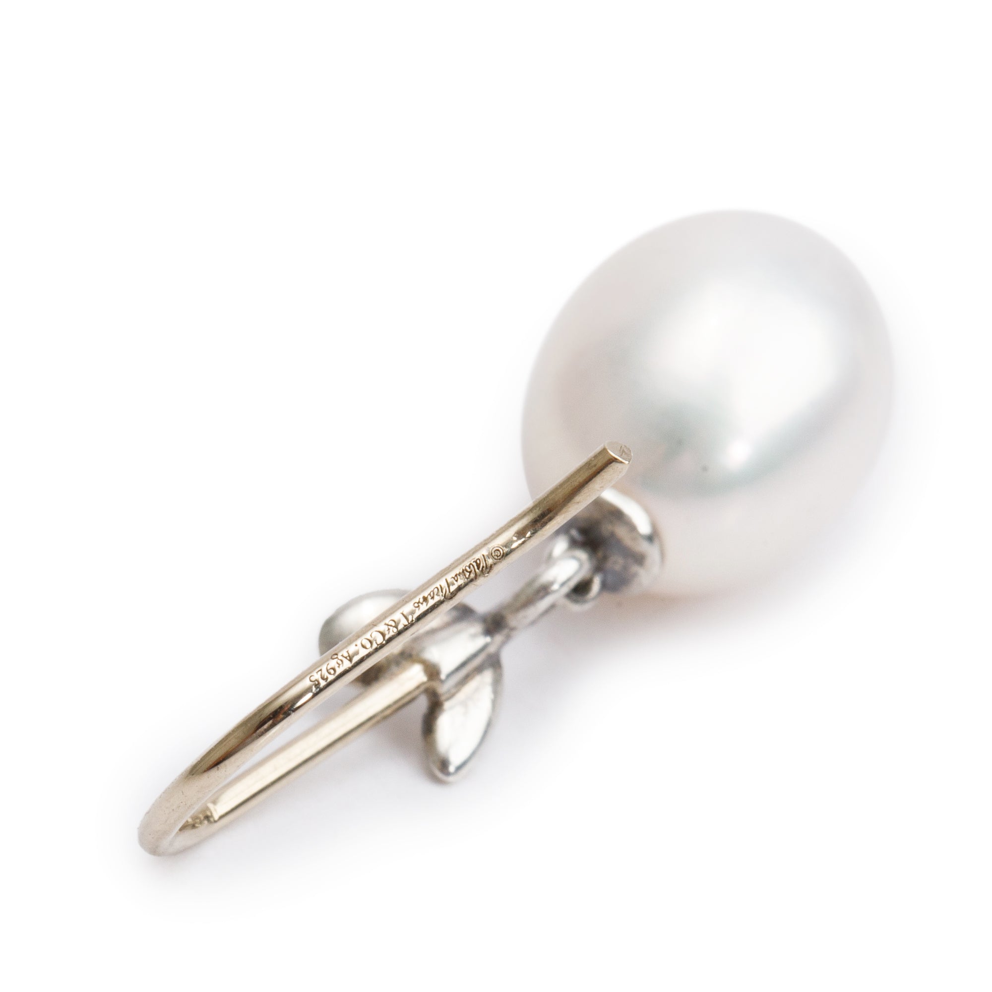 Tiffany & Co. Paloma Picasso Olive Leaf Pearl Drop Earrings