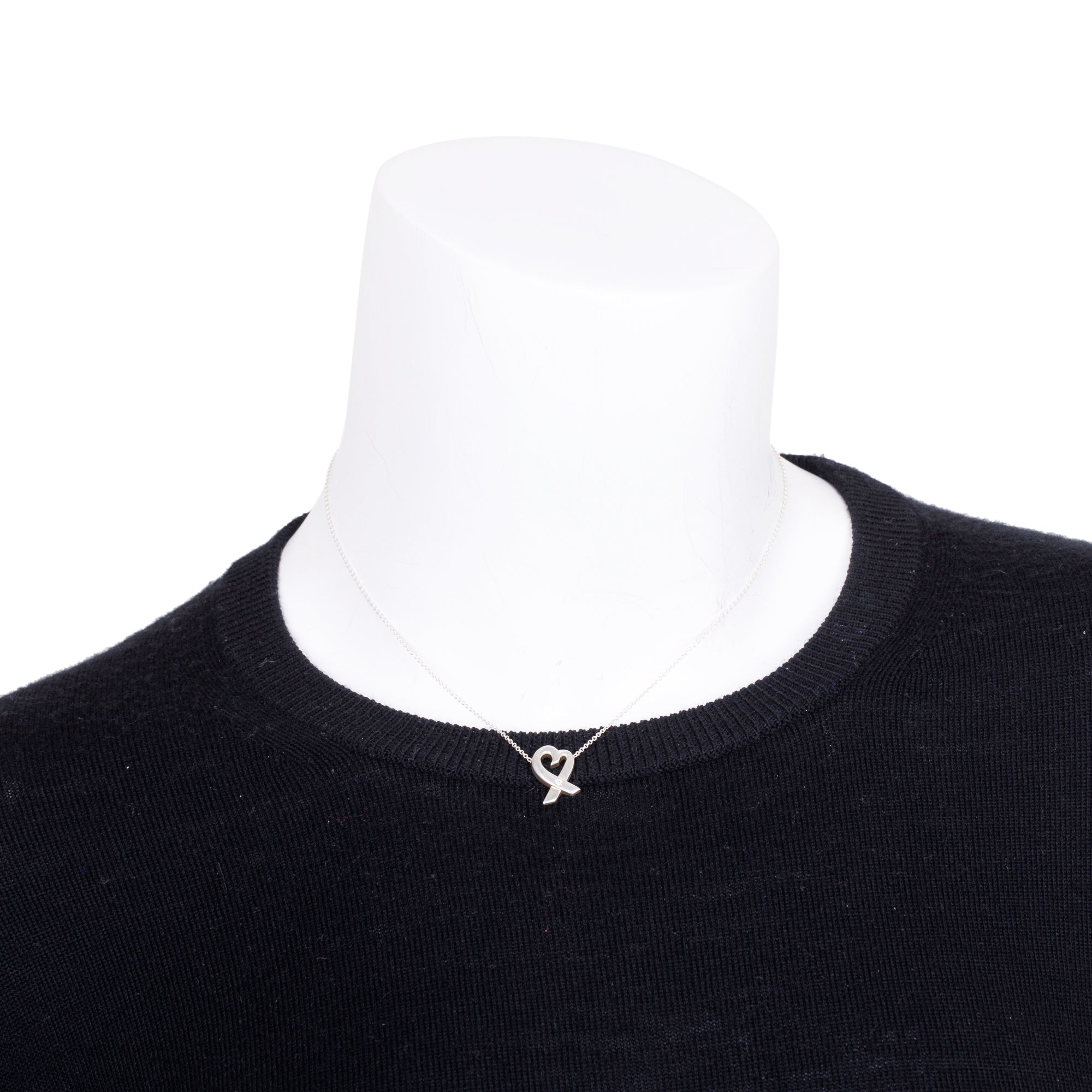 Tiffany & Co. Paloma Picasso Sterling Silver Diamond Loving Heart Pendant Necklace