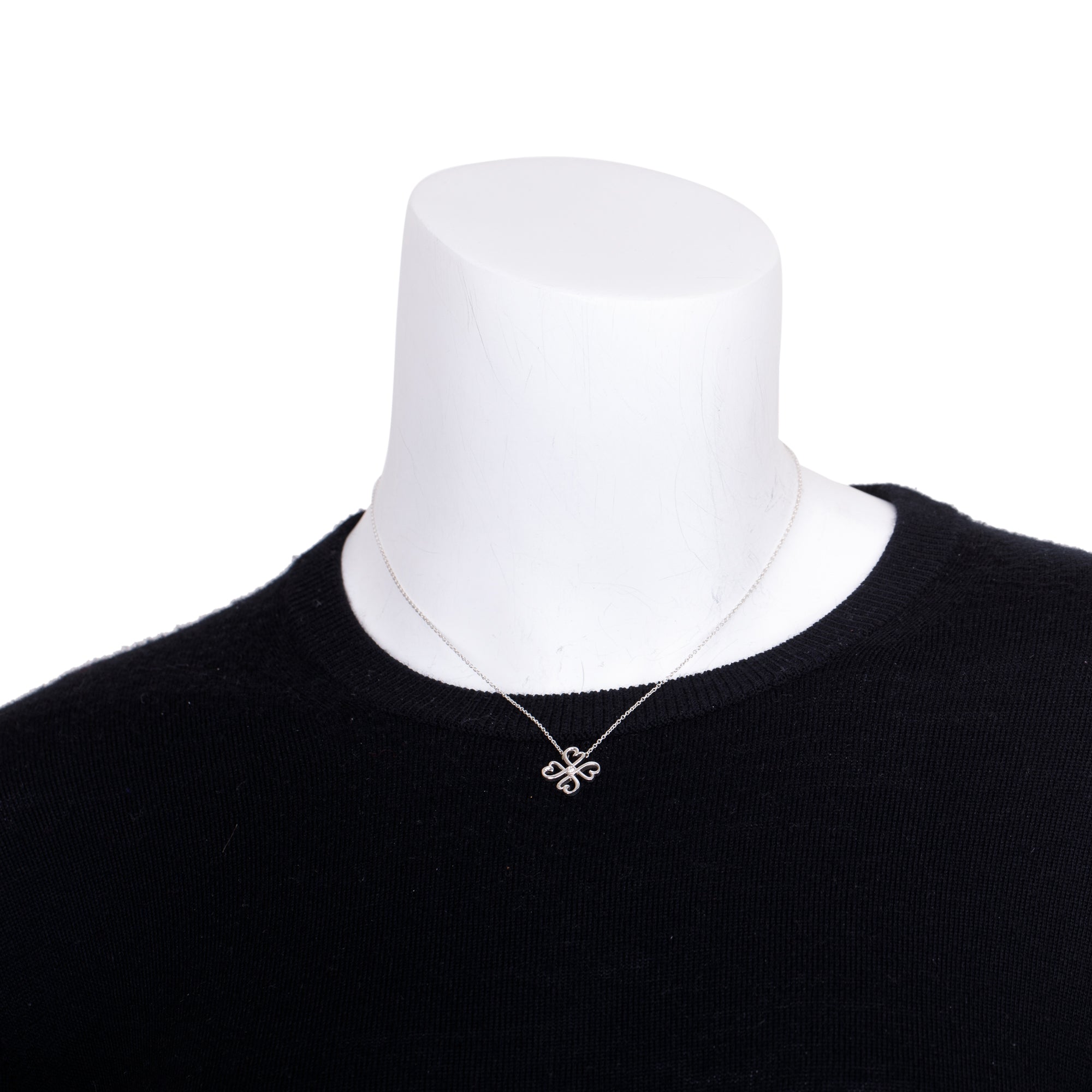 Tiffany & Co. Paloma Picasso Sterling Silver Diamond Loving Heart Pendant Necklace