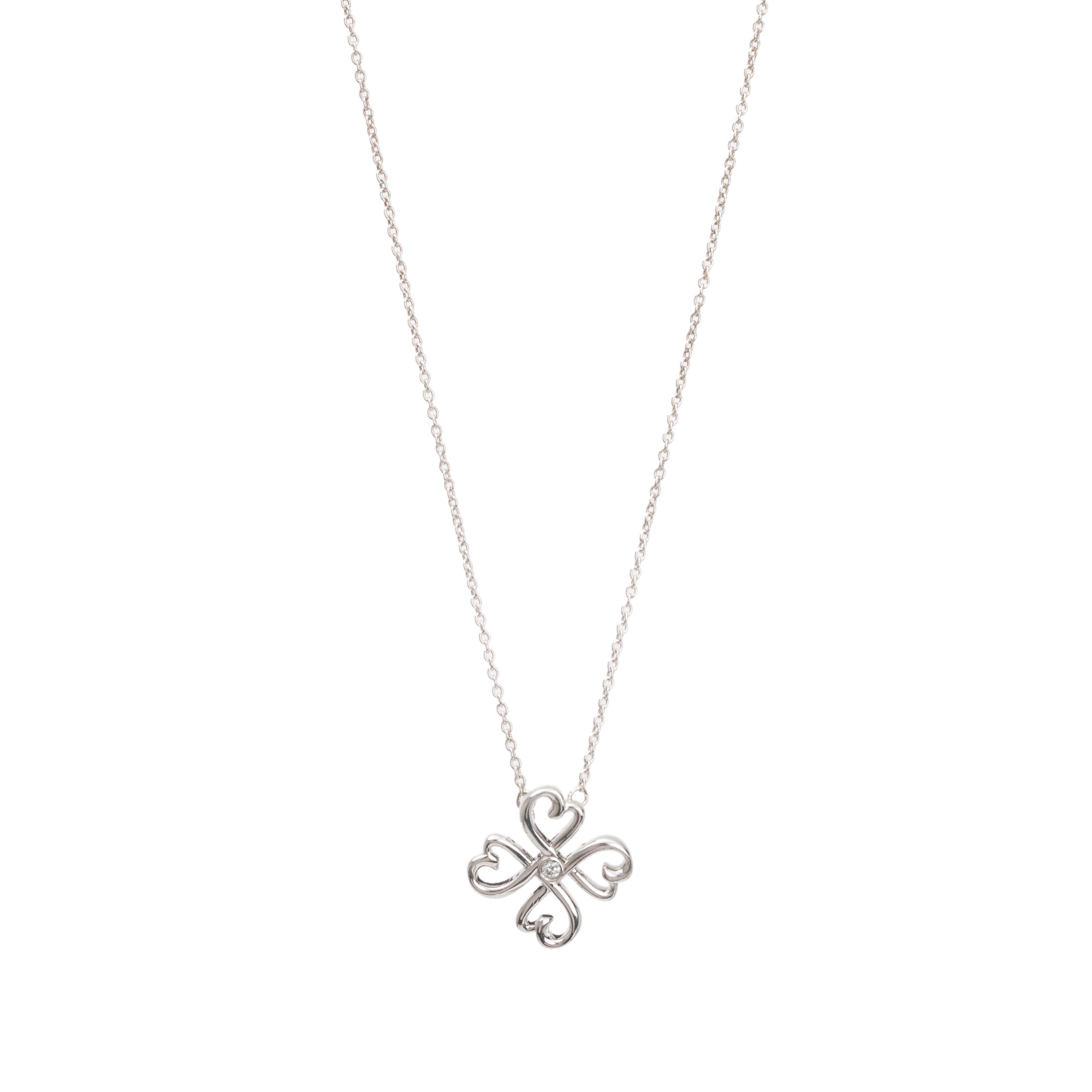 Tiffany & Co. Paloma Picasso Sterling Silver Diamond Loving Heart Pendant Necklace