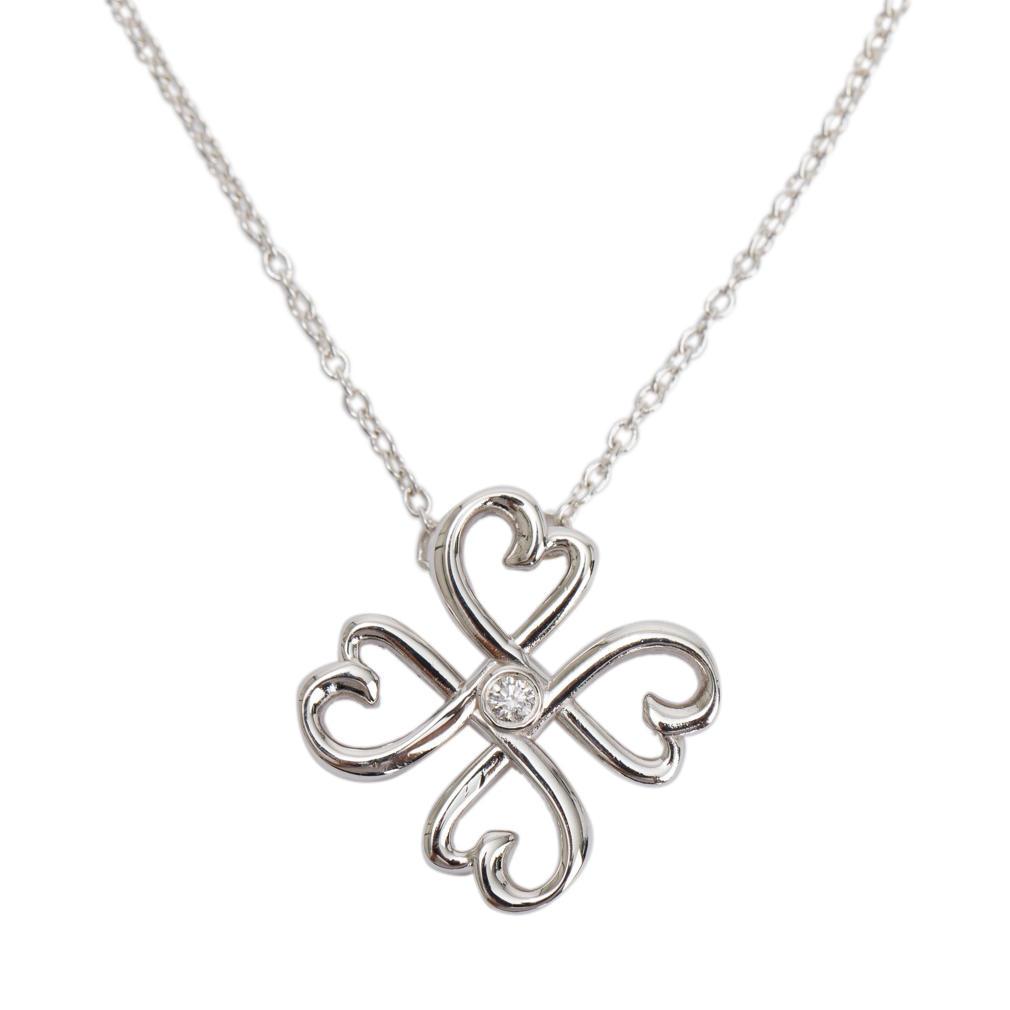 Tiffany & Co. Paloma Picasso Sterling Silver Diamond Loving Heart Pendant Necklace