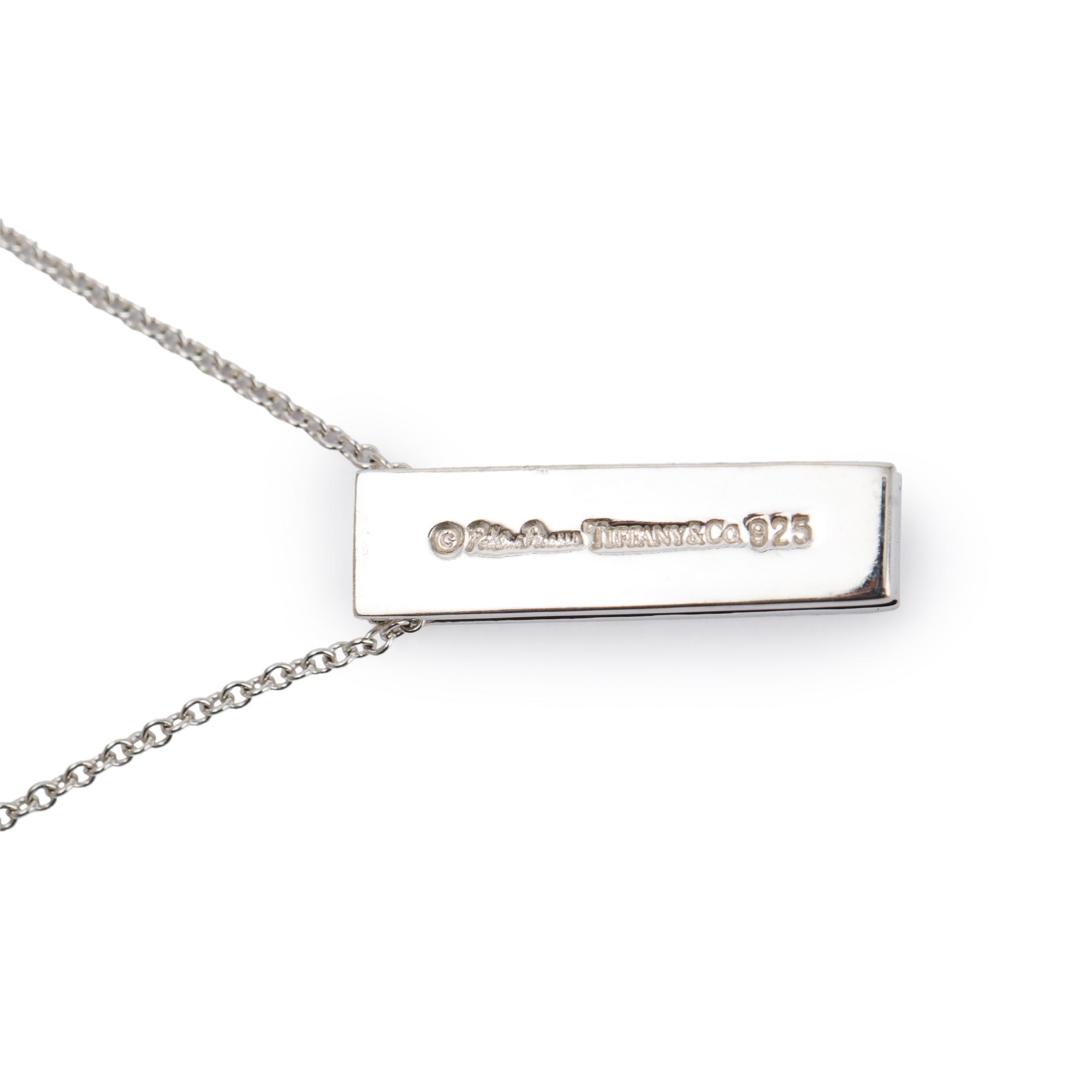 Tiffany & Co. Paloma Picasso Sterling Silver Diamond X O X Bar Pendant Necklace
