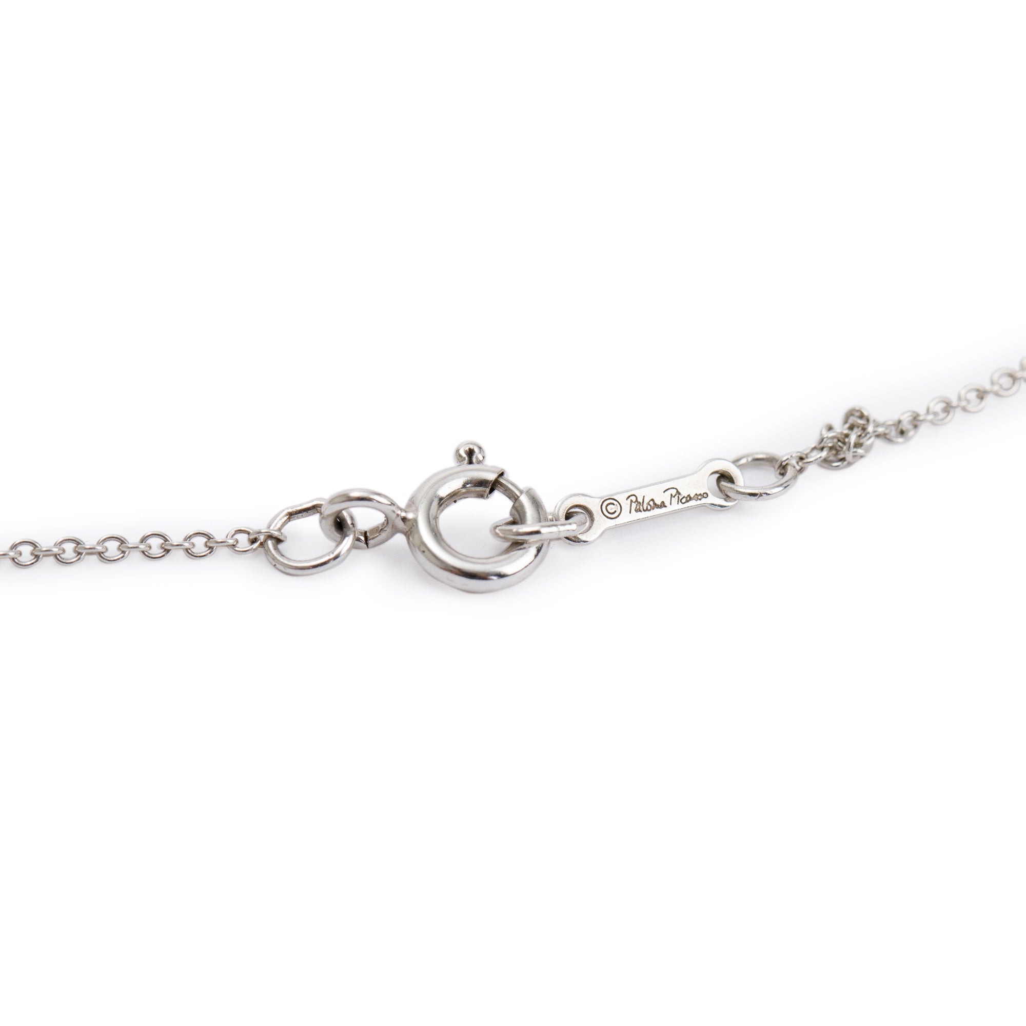 Tiffany & Co. Paloma Picasso Sterling Silver Diamond X O X Bar Pendant Necklace
