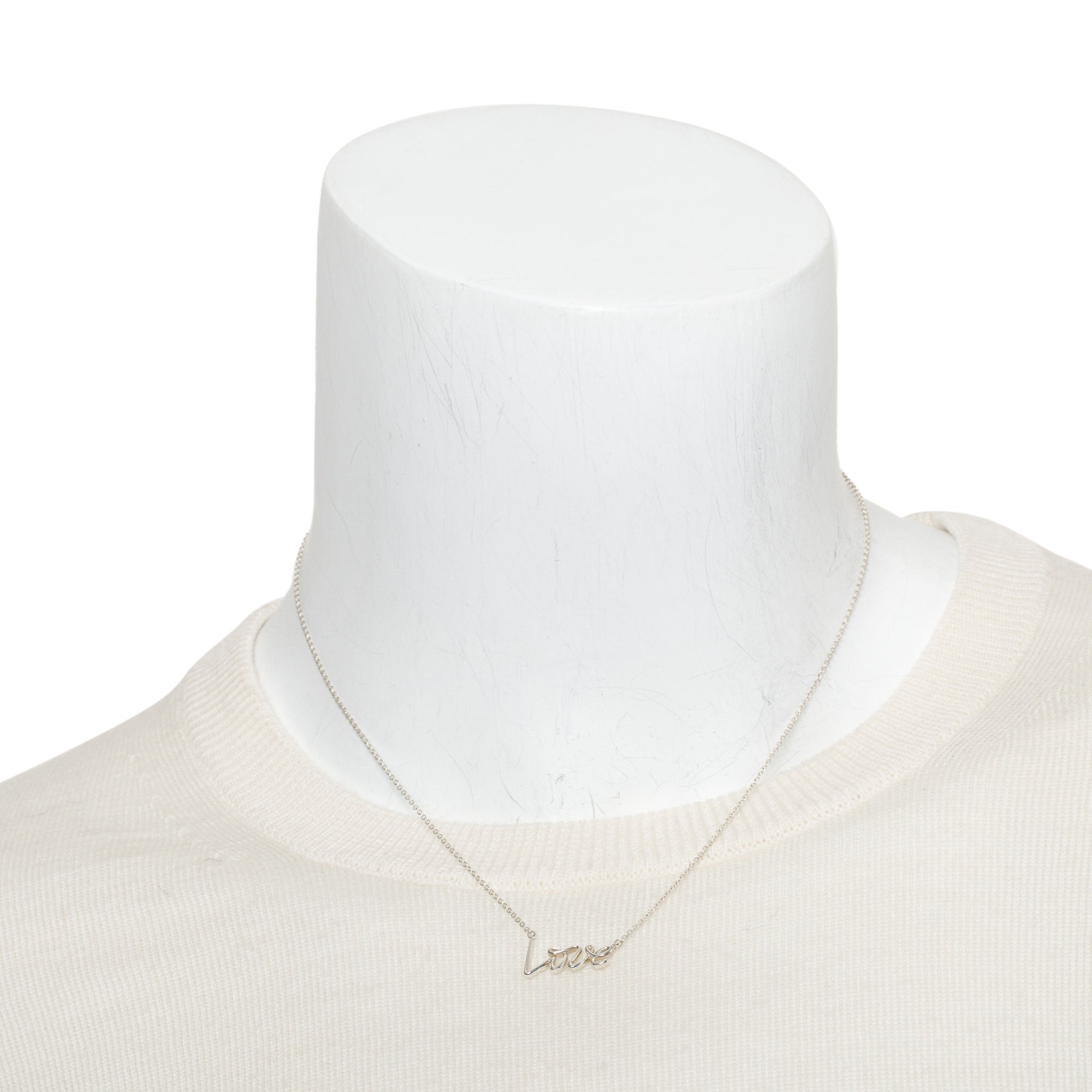 Tiffany & Co. Paloma Picasso Sterling Silver Graffiti Love Pendant Necklace, Size Small