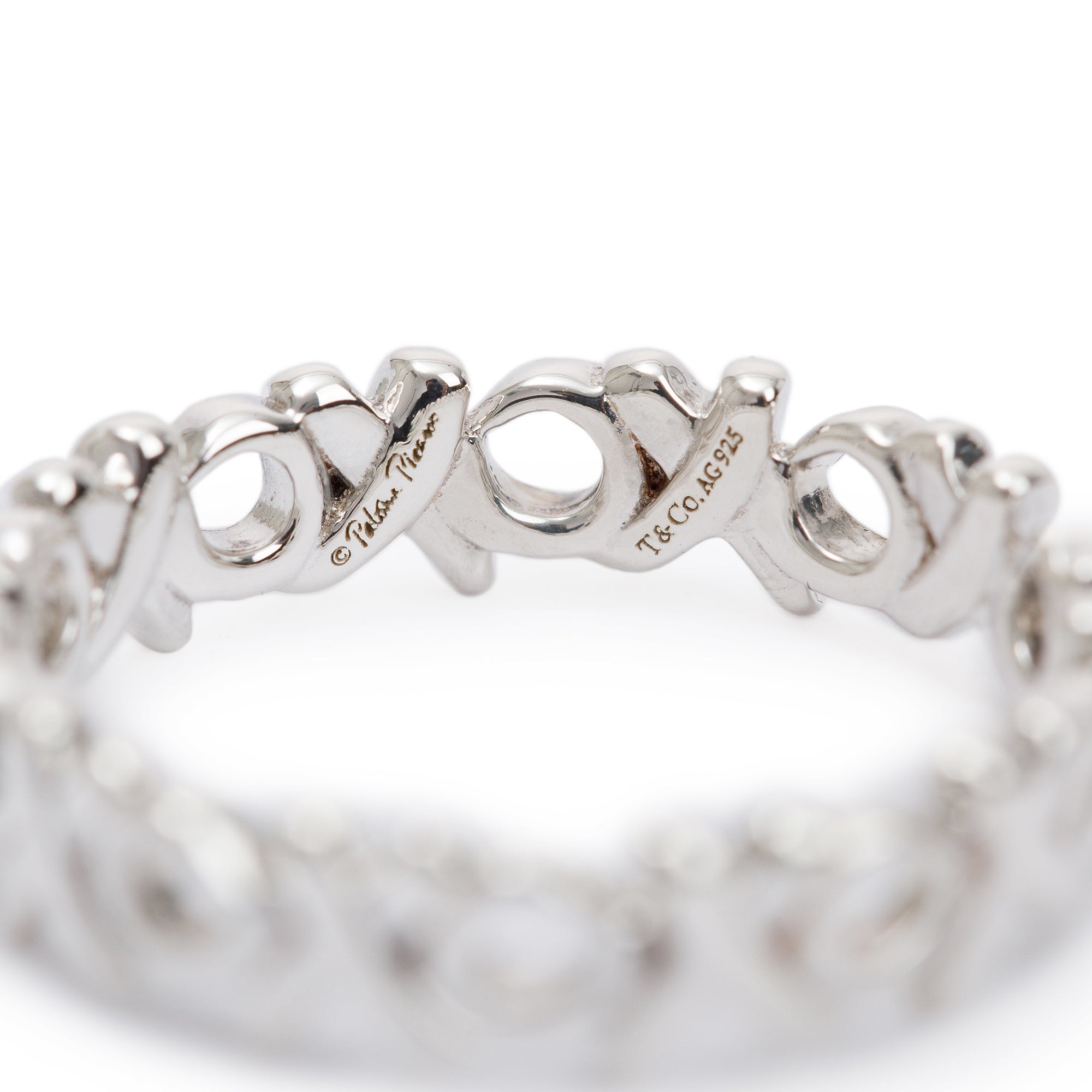 Tiffany & Co. Paloma Picasso Sterling Silver Love and Kisses Band Ring, Size 6.25