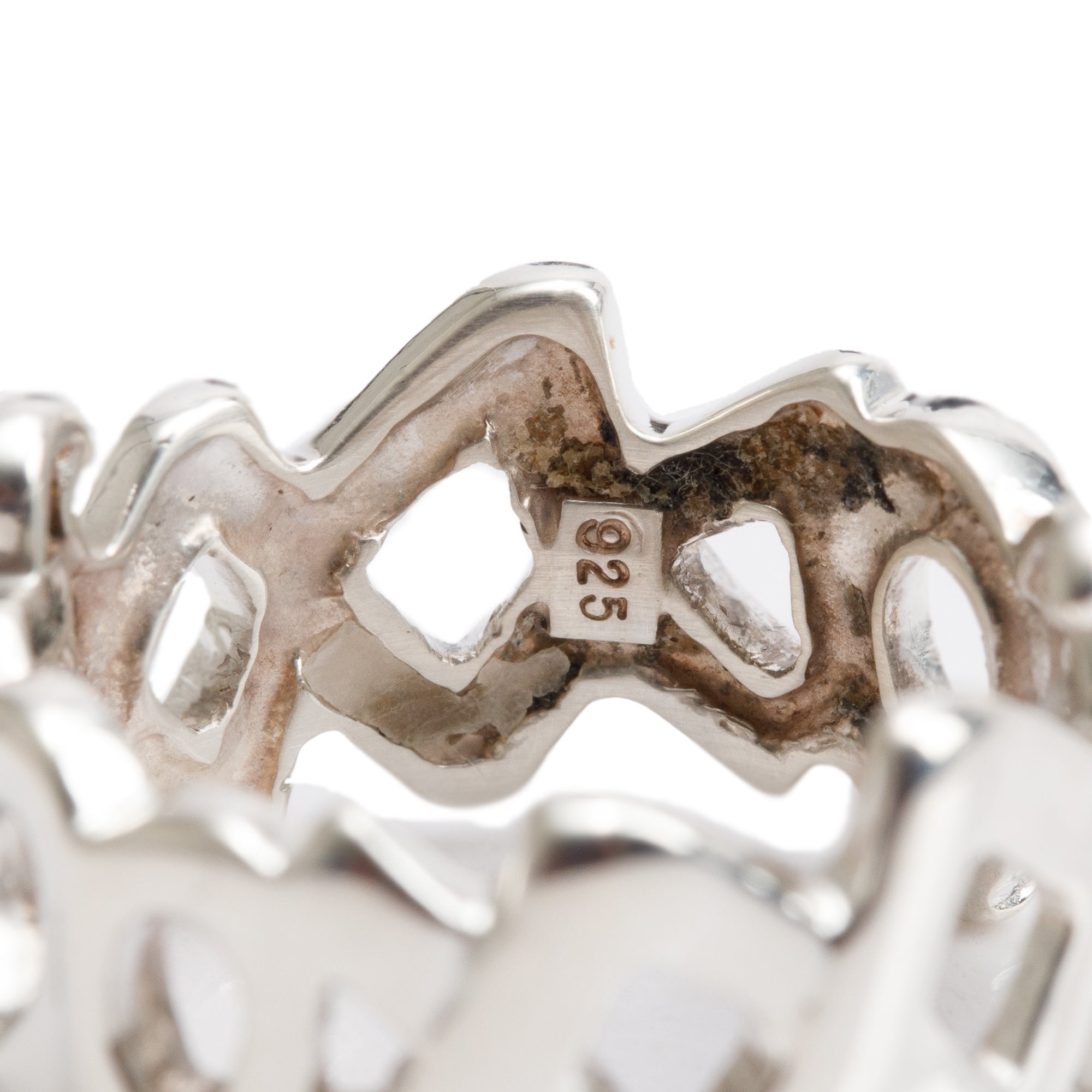 Tiffany & Co. Paloma Picasso Sterling Silver Love and Kisses Wide Band Ring, Size 5