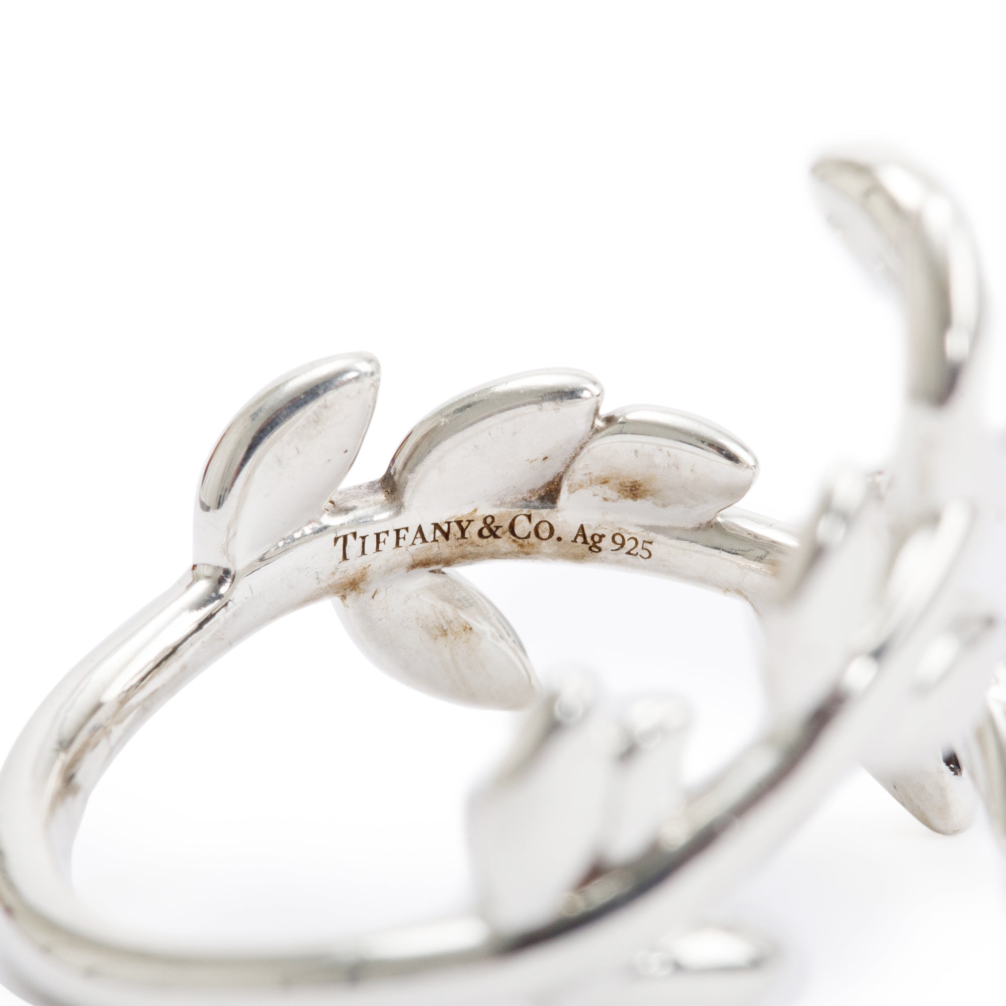 Tiffany & Co. Paloma Picasso Sterling Silver Olive Leaf Bypass Ring, Size 6.5
