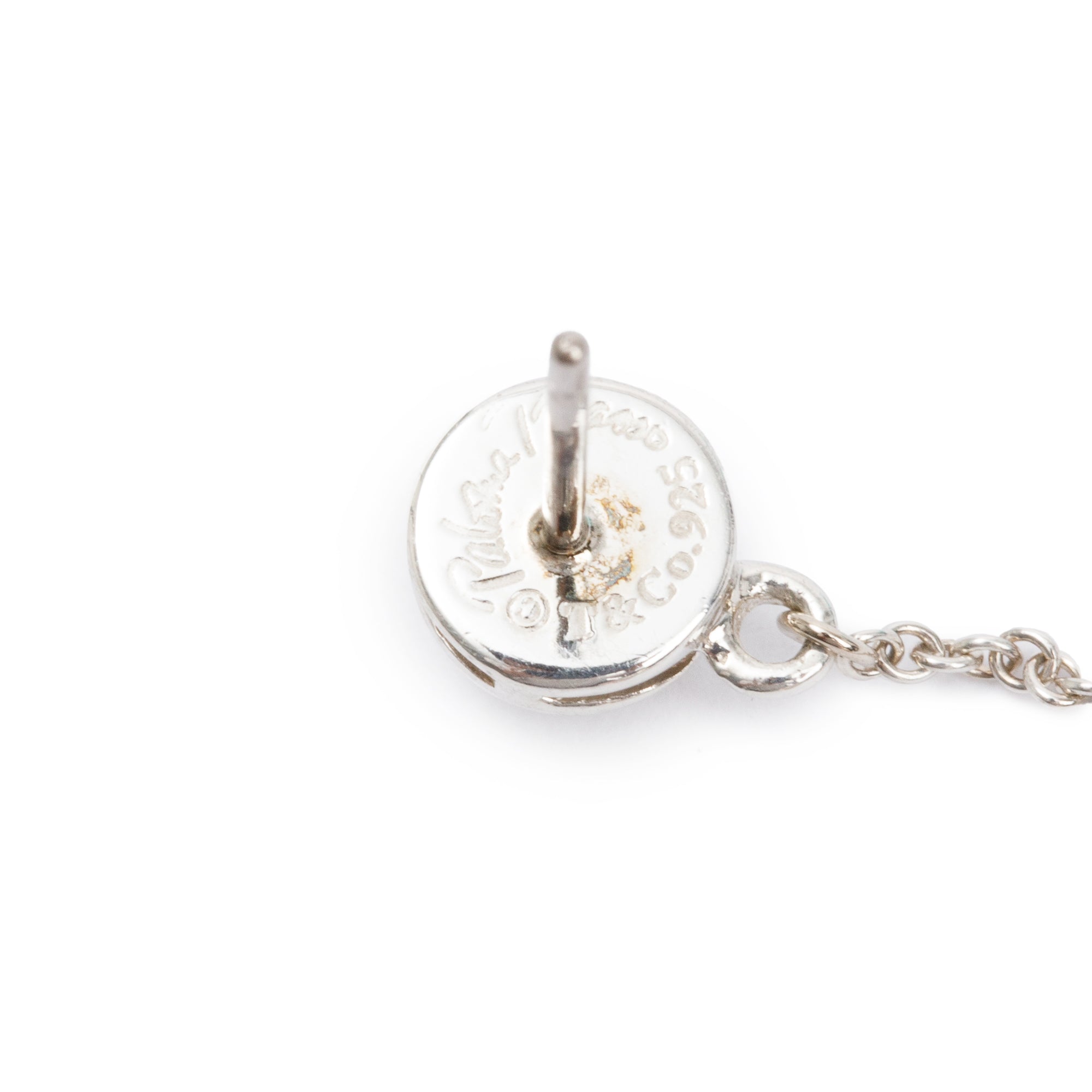 Tiffany & Co. Paloma Picasso Sterling Silver Rose Quartz Drop Earrings w/ Box