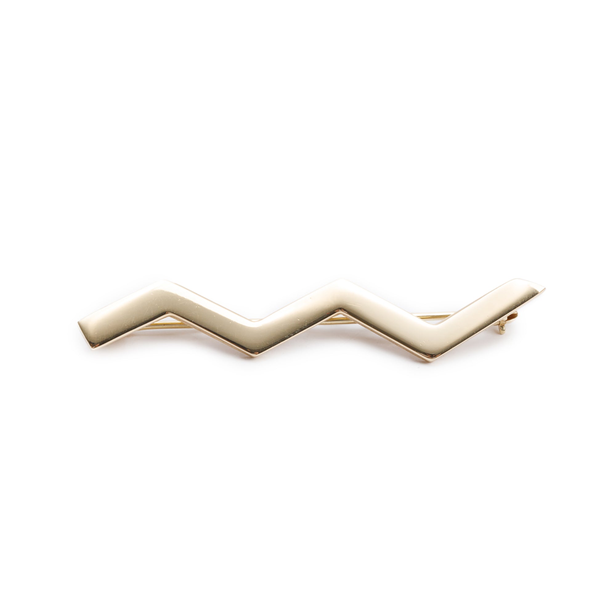 Tiffany & Co. Paloma Picasso Vintage 18k Yellow Gold Zig Zag Brooch w/ Box