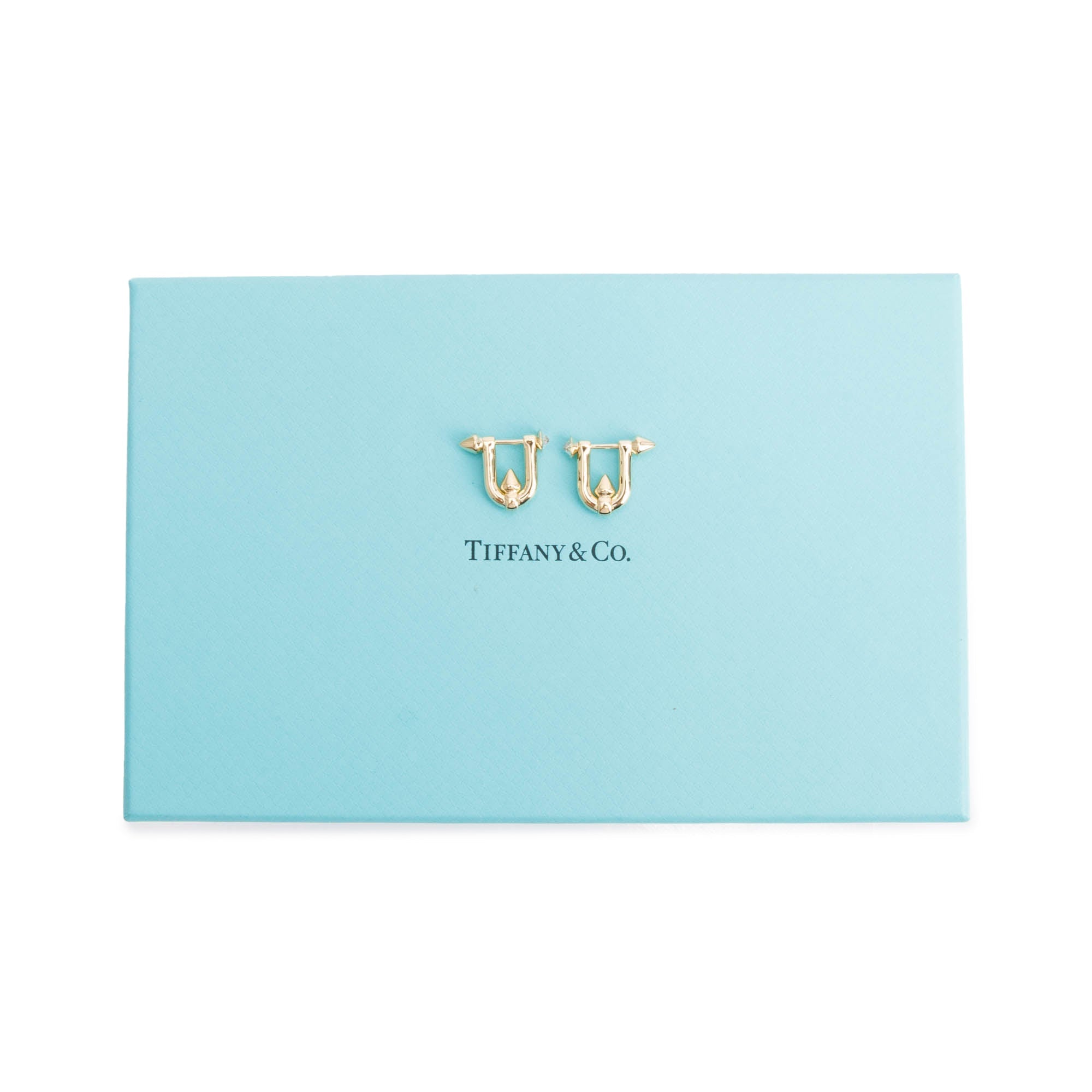 Tiffany & Co. Pharrell Williams 18k Yellow Gold Diamond Titan Medium Earrings w/ Box