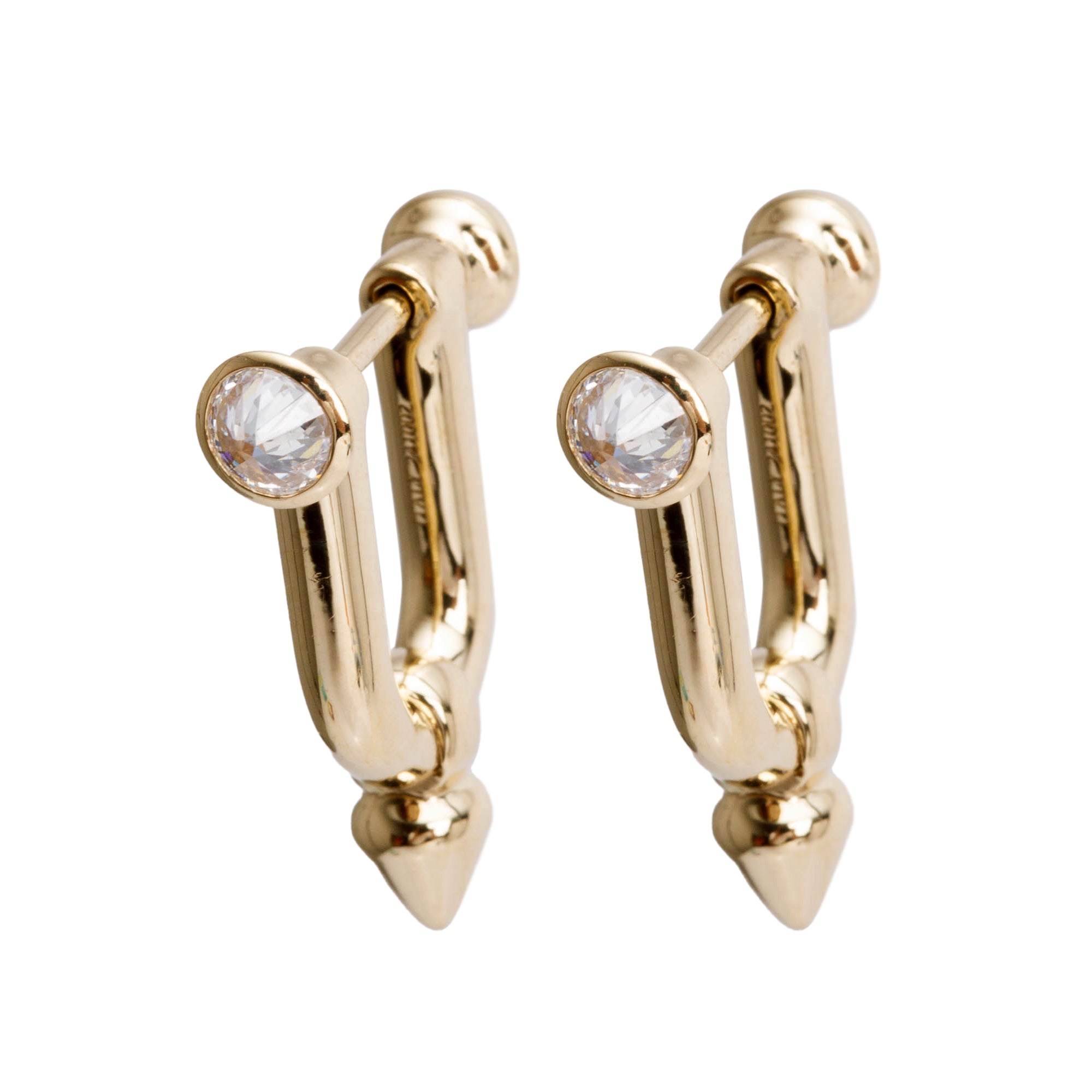 Tiffany & Co. Pharrell Williams 18k Yellow Gold Diamond Titan Medium Earrings w/ Box