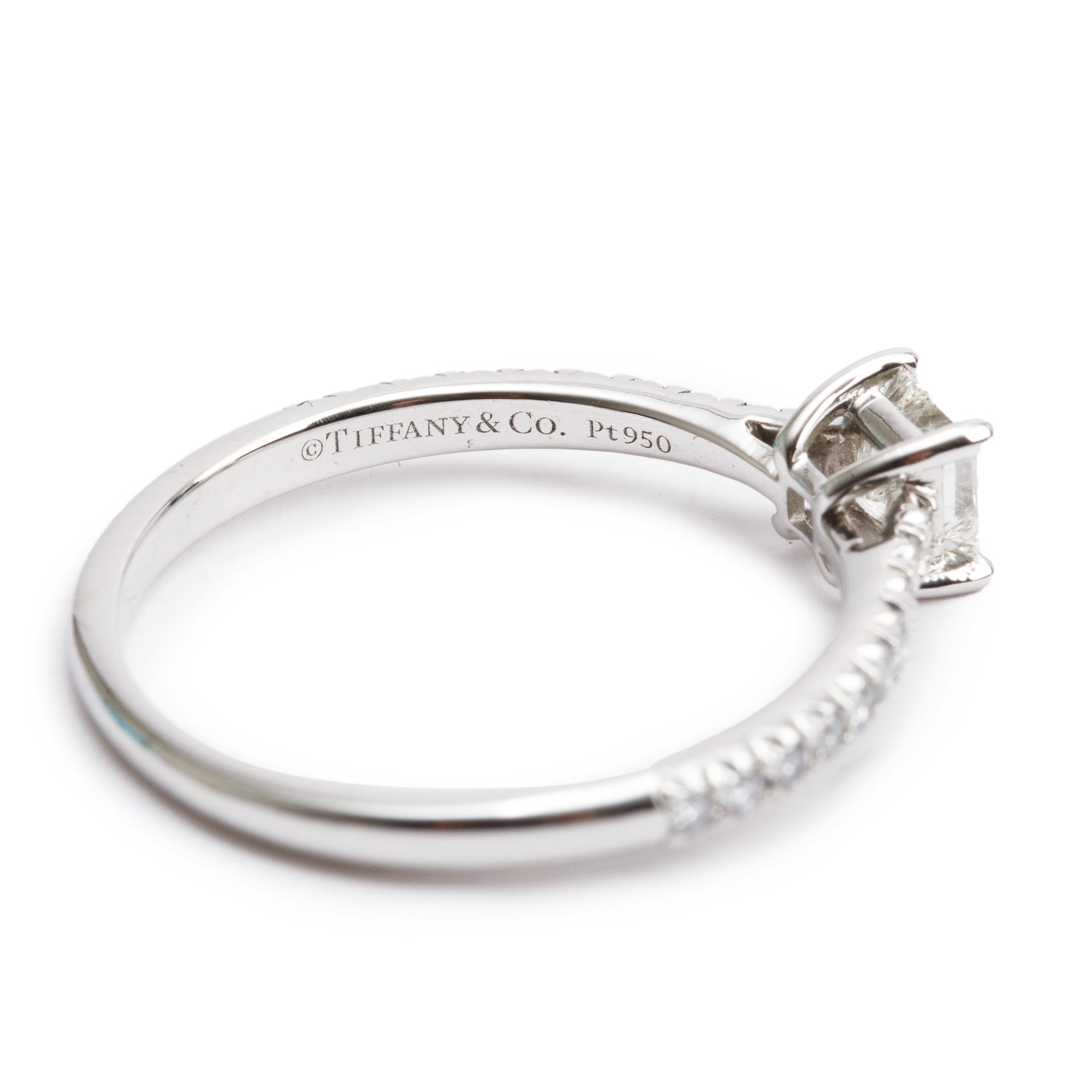 Tiffany & Co. Platinum 0.35 ct. Princess Cut Diamond Novo Engagement Ring, Size 6.5 w/ Box & Papers