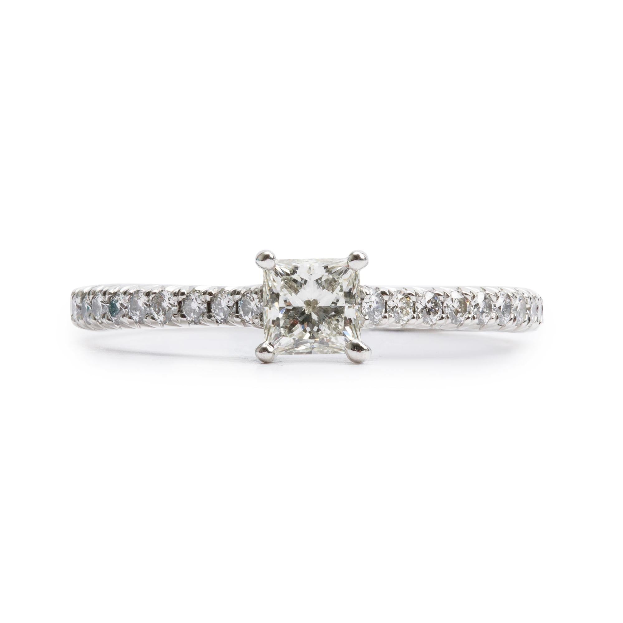 Tiffany & Co. Platinum 0.35 ct. Princess Cut Diamond Novo Engagement Ring, Size 6.5 w/ Box & Papers
